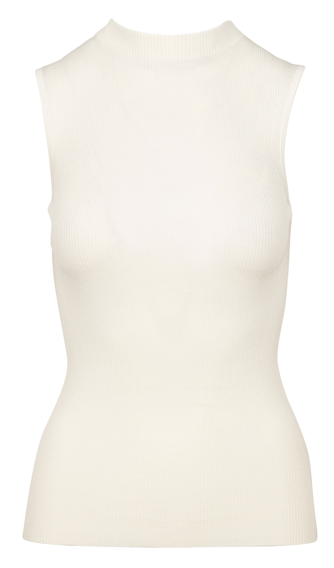 Tee-shirt côtelé sans manches à bords-côtes BOSS Beige