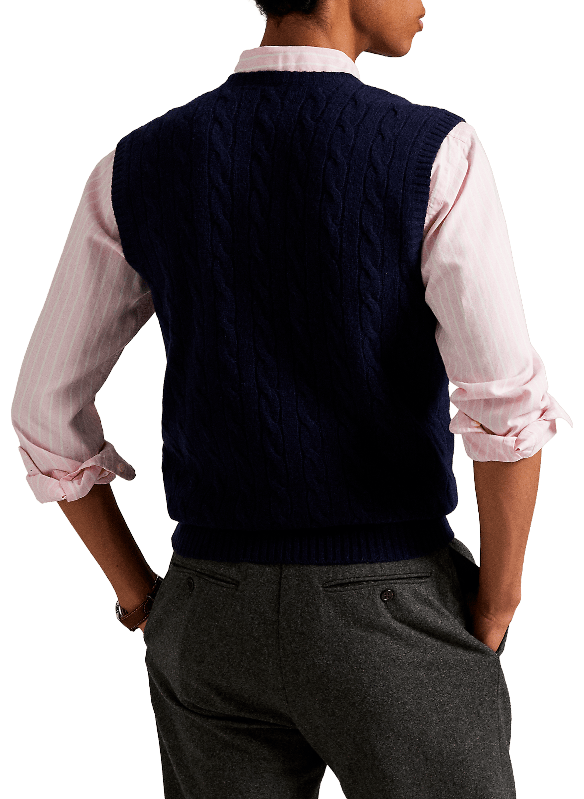 Gilet sans manches en laine et cachemire POLO RALPH LAUREN Bleu