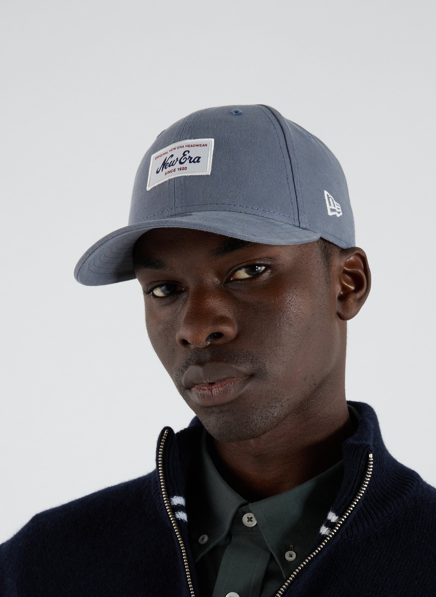 Casquette visière incurvée brodée en coton NEW ERA Bleu