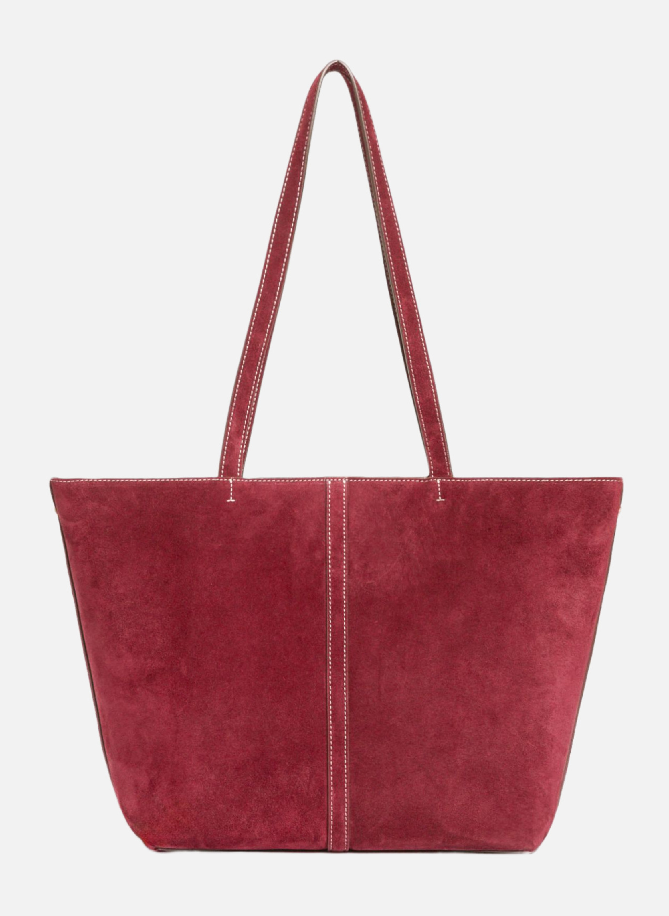 Petit cabas daily en cuir velours VANESSA BRUNO Rouge