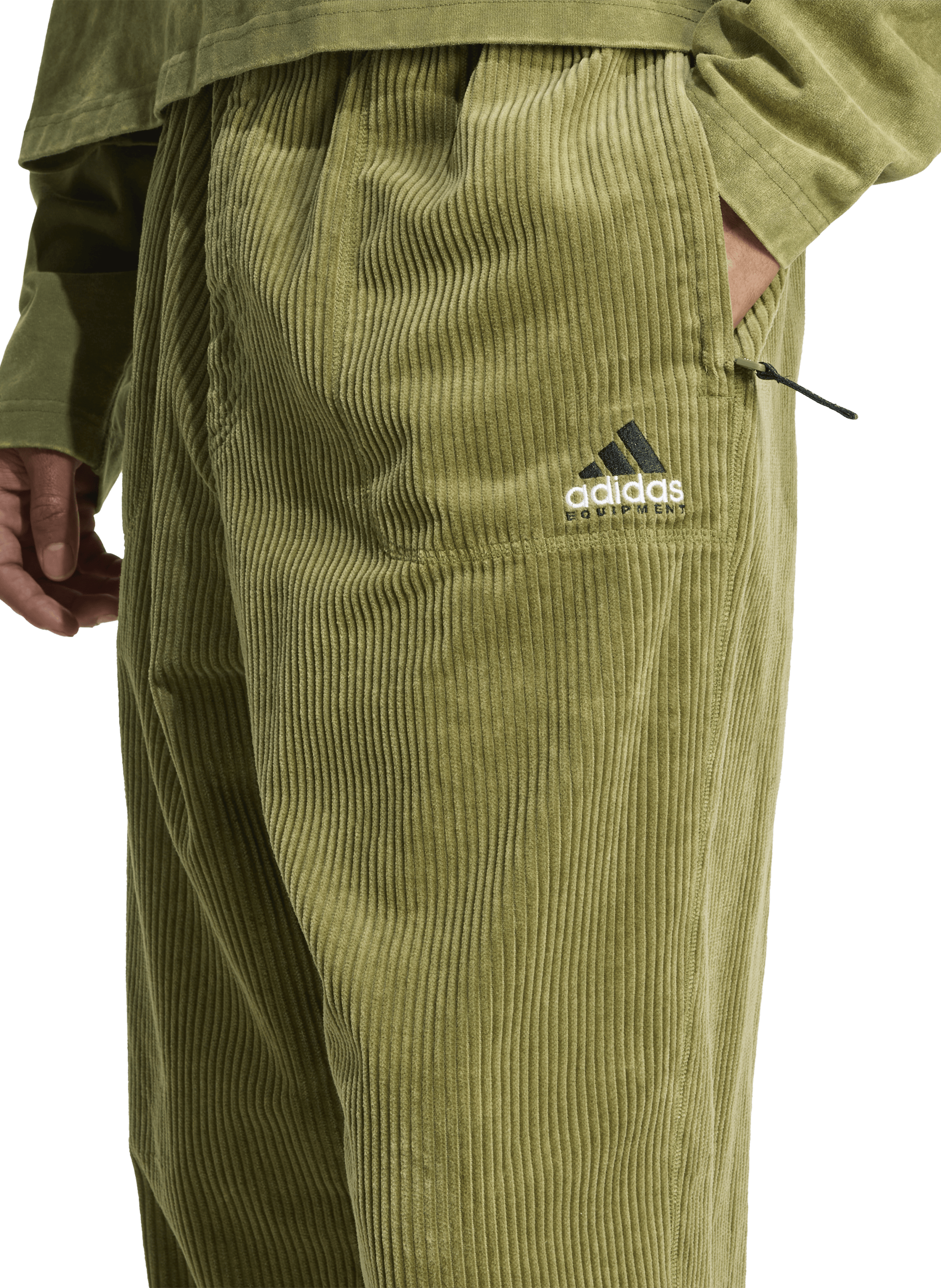 Corduroy trousers ADIDAS Green