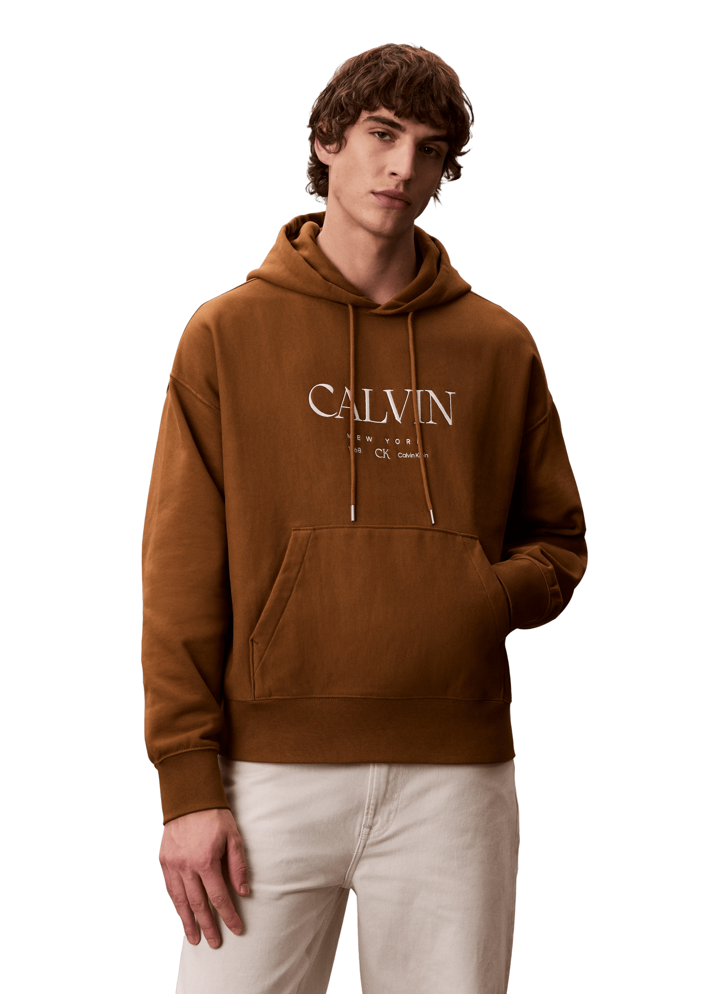 Sweat à capuche avec logo  CALVIN KLEIN Marron