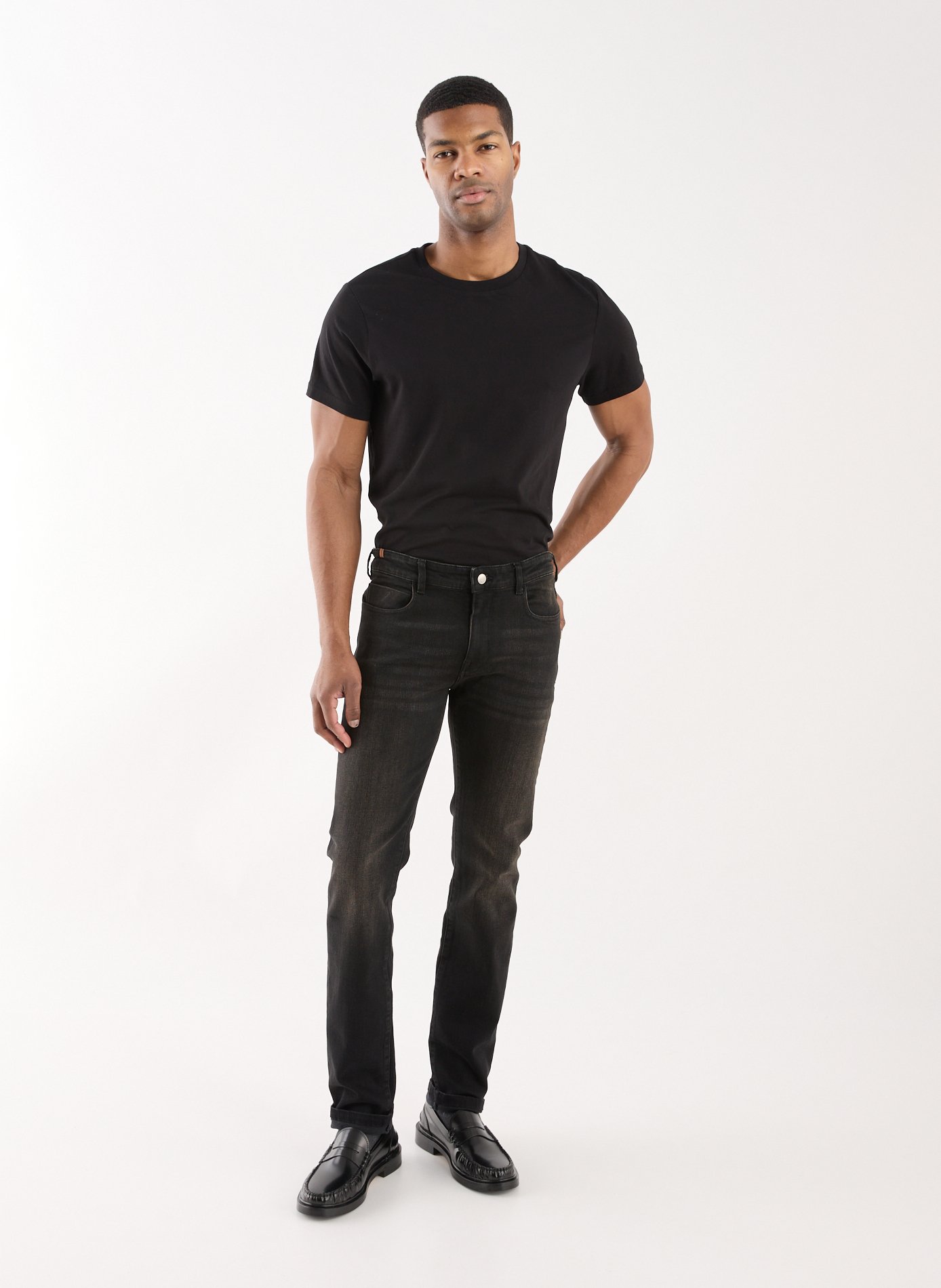 Cotton-blend slim-fit jeans NOTIFY Black