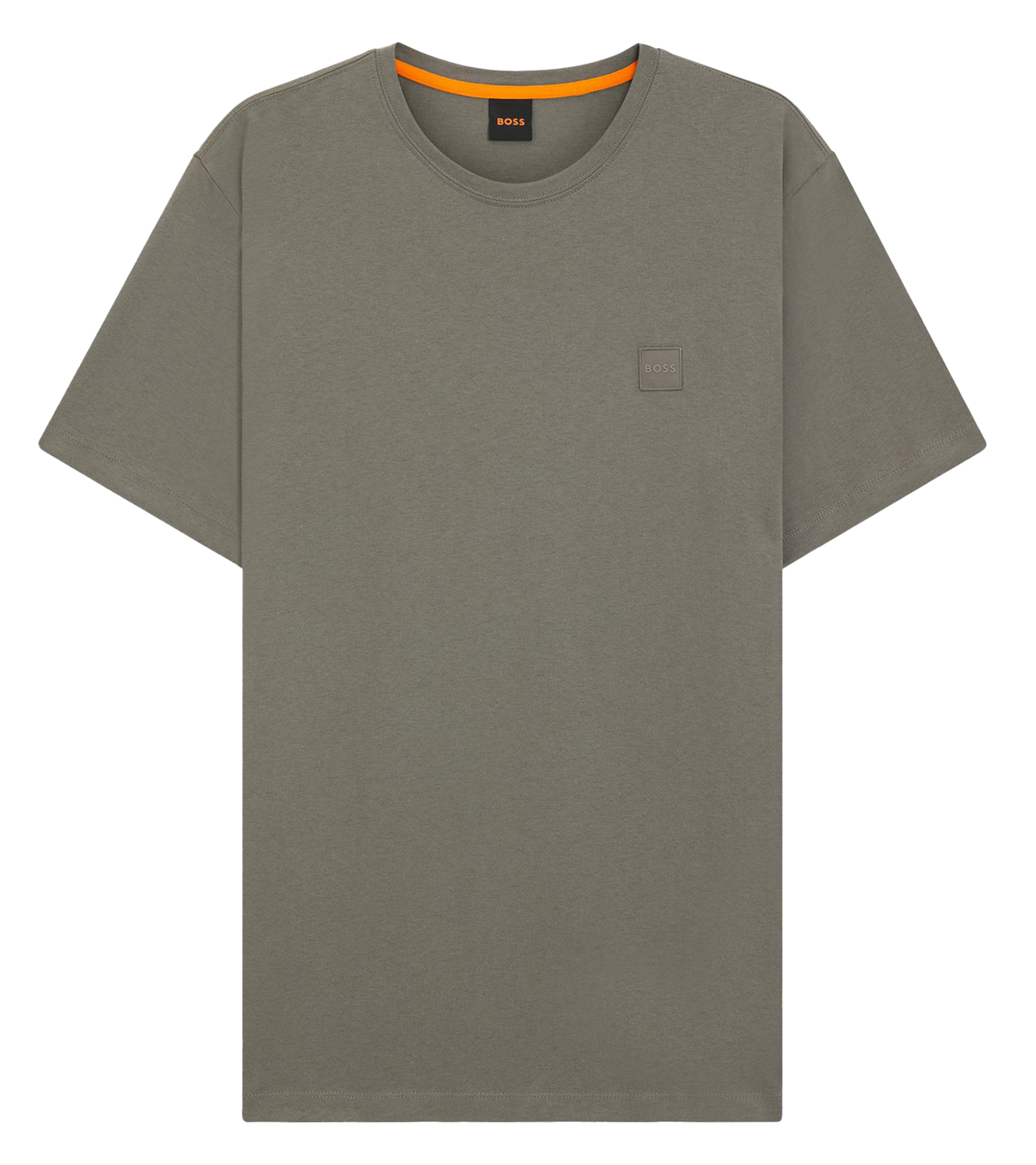 Tee-shirt à manches courtes col rond en coton BOSS Argent