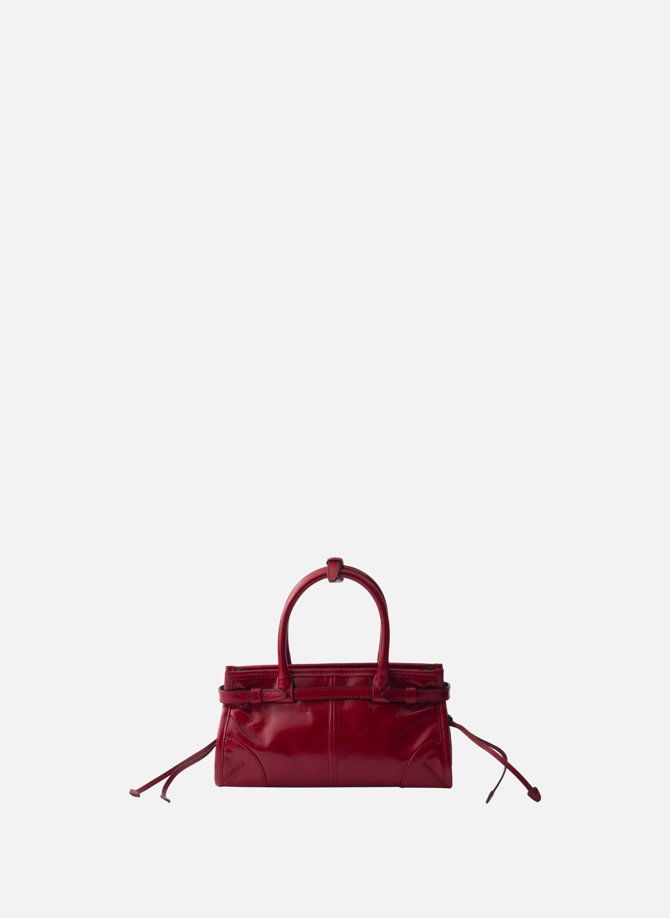 Mini sac à main prada bonnie en cuir PRADA Rouge