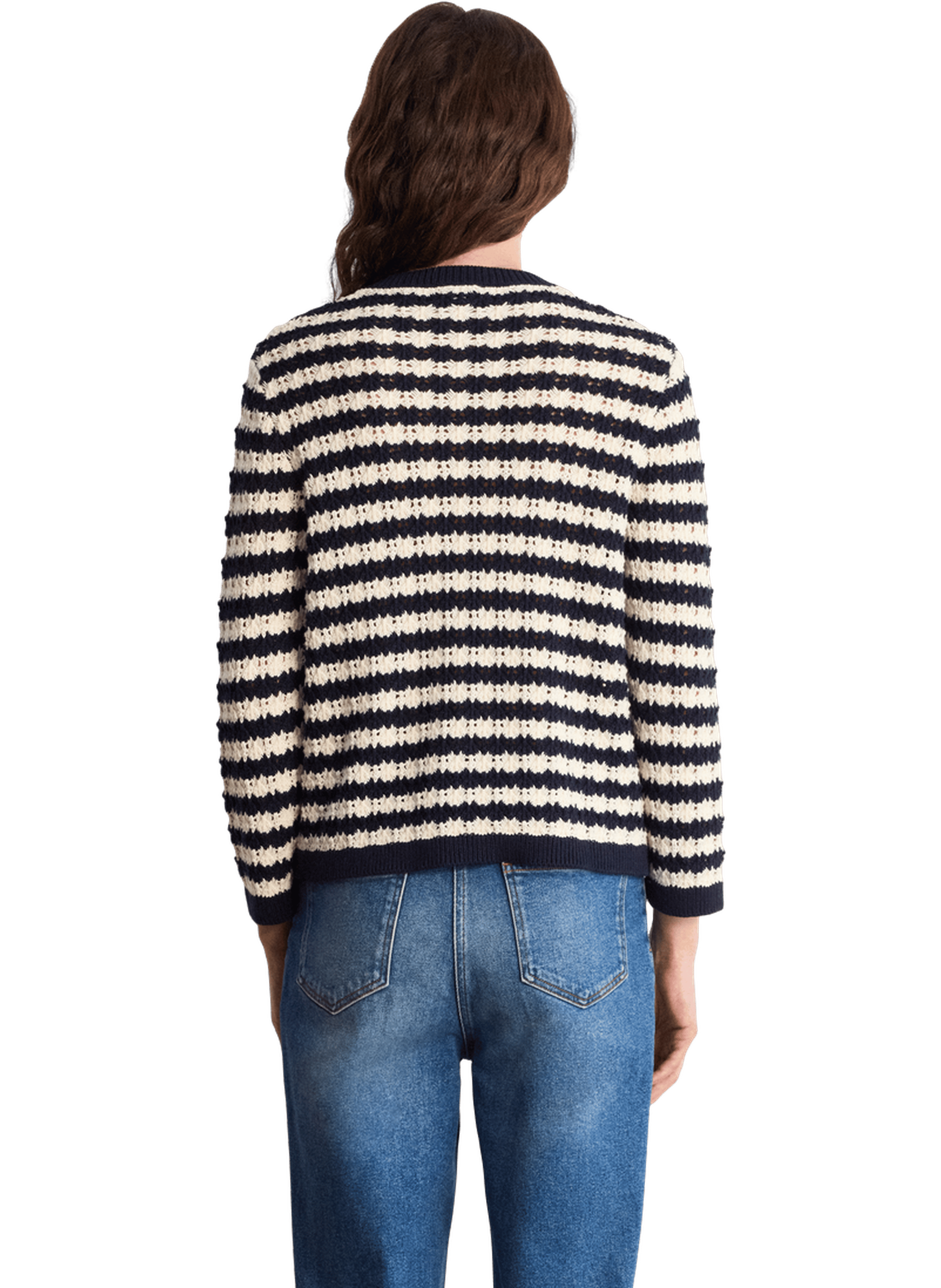 Gilet rayé en crochet - luisa PABLO Bleu