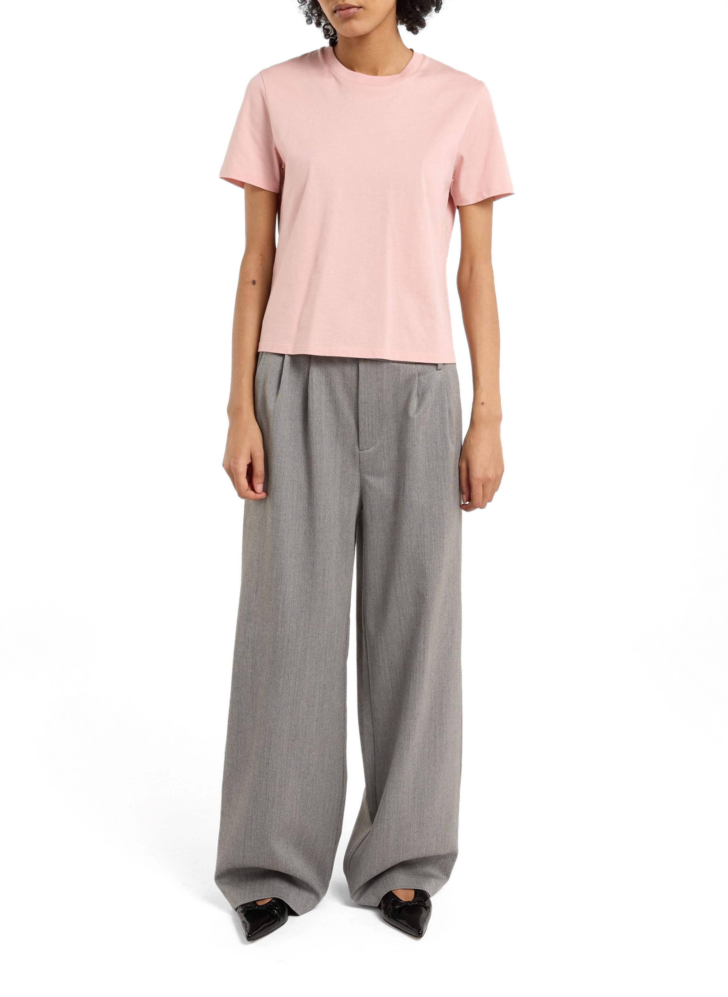 Pantalon large Acros taille haute en laine mélangée SAISON 1865 Gris