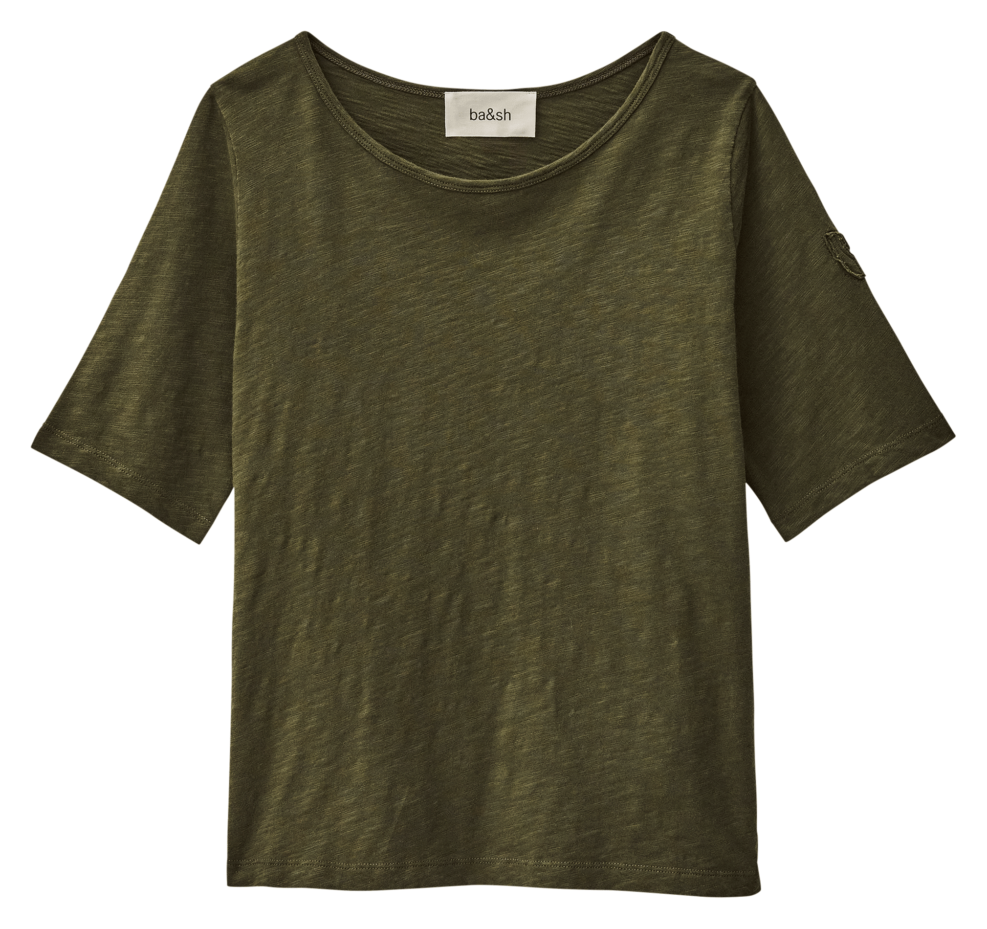 Tee-shirt ample col rond en coton vina BA&SH Kaki