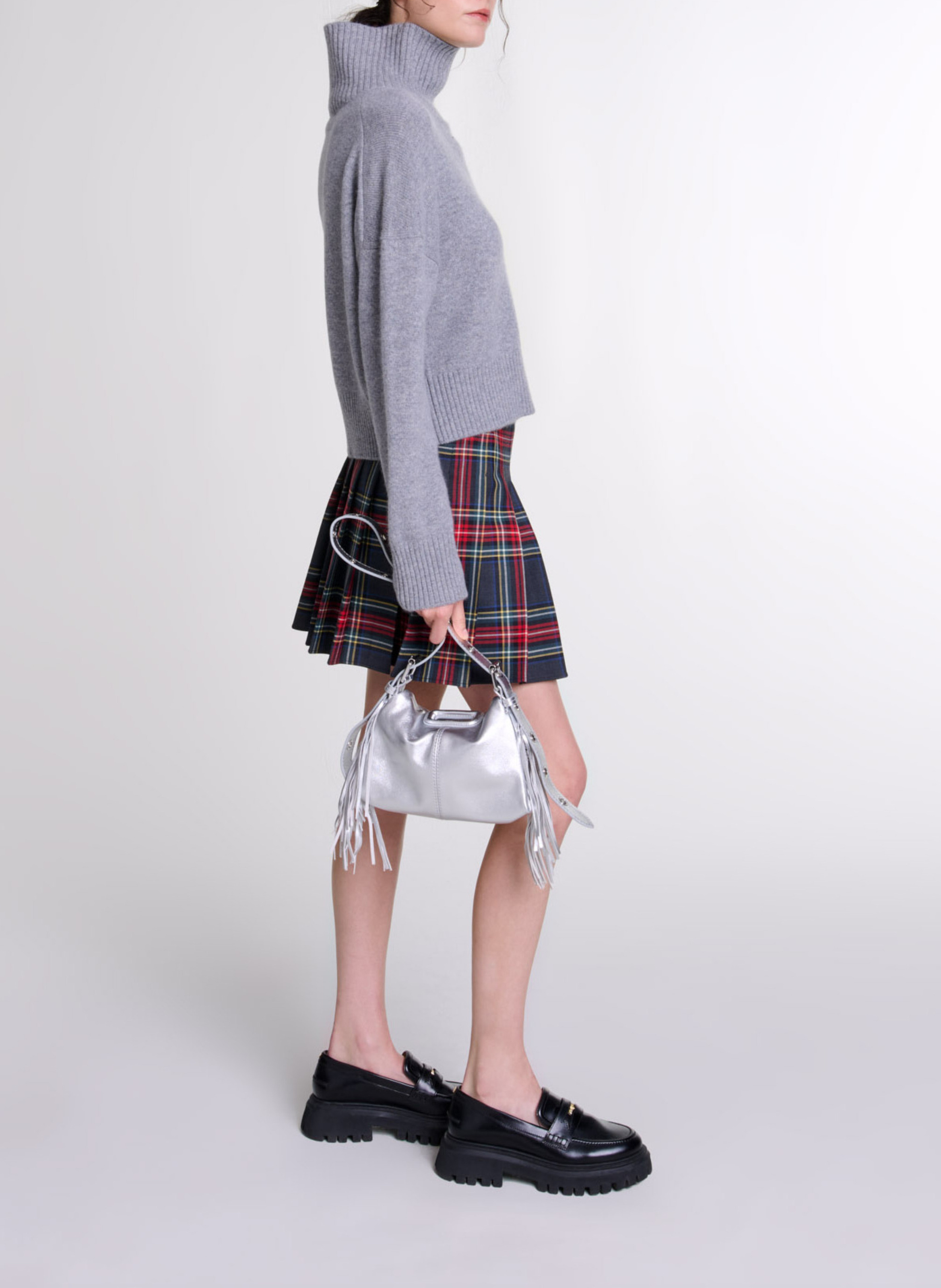 Pull court en cachemire mélangé MAJE Gris