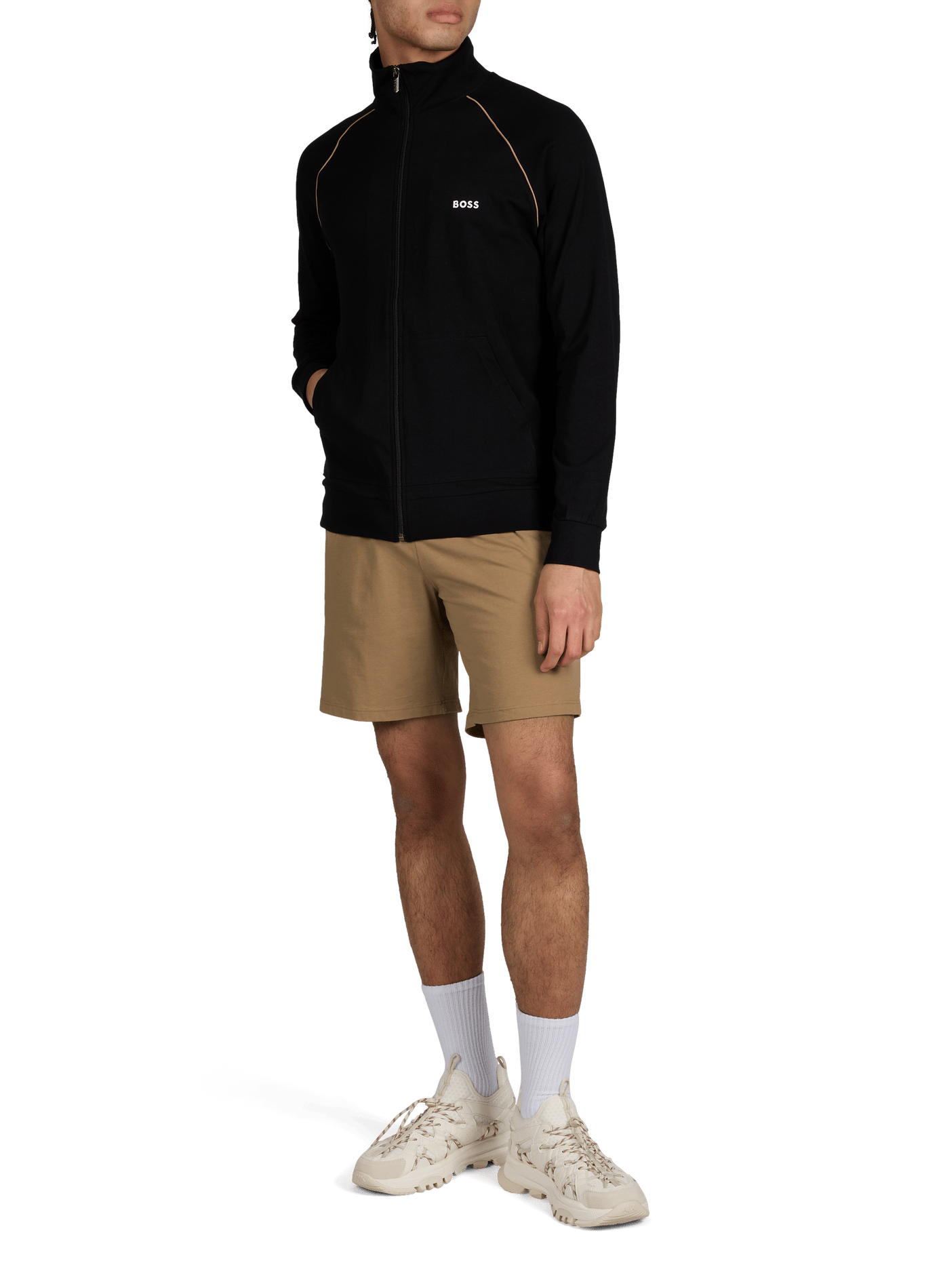 Short droit en coton mélangé BOSS Beige