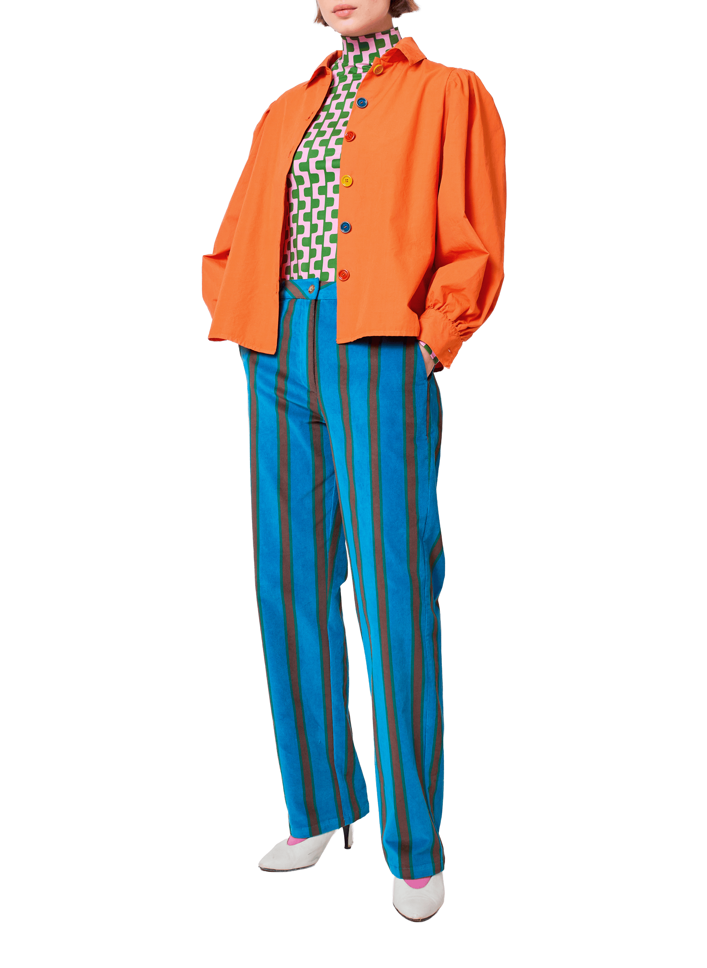 Chemise droite à col américain en coton BOBO CHOSES Orange