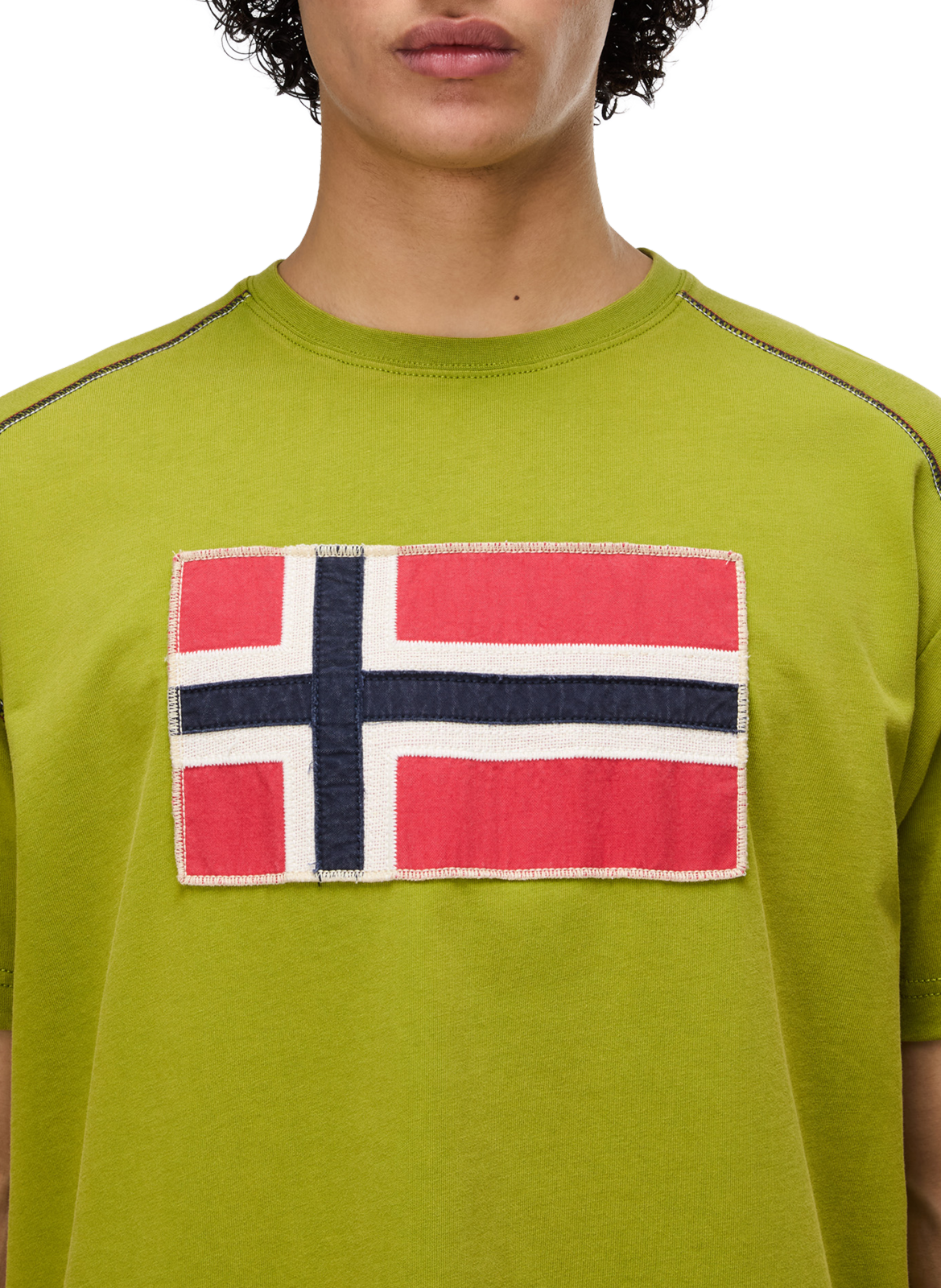 T-shirt droit imprimé Reflect en coton NAPAPIJRI Kaki