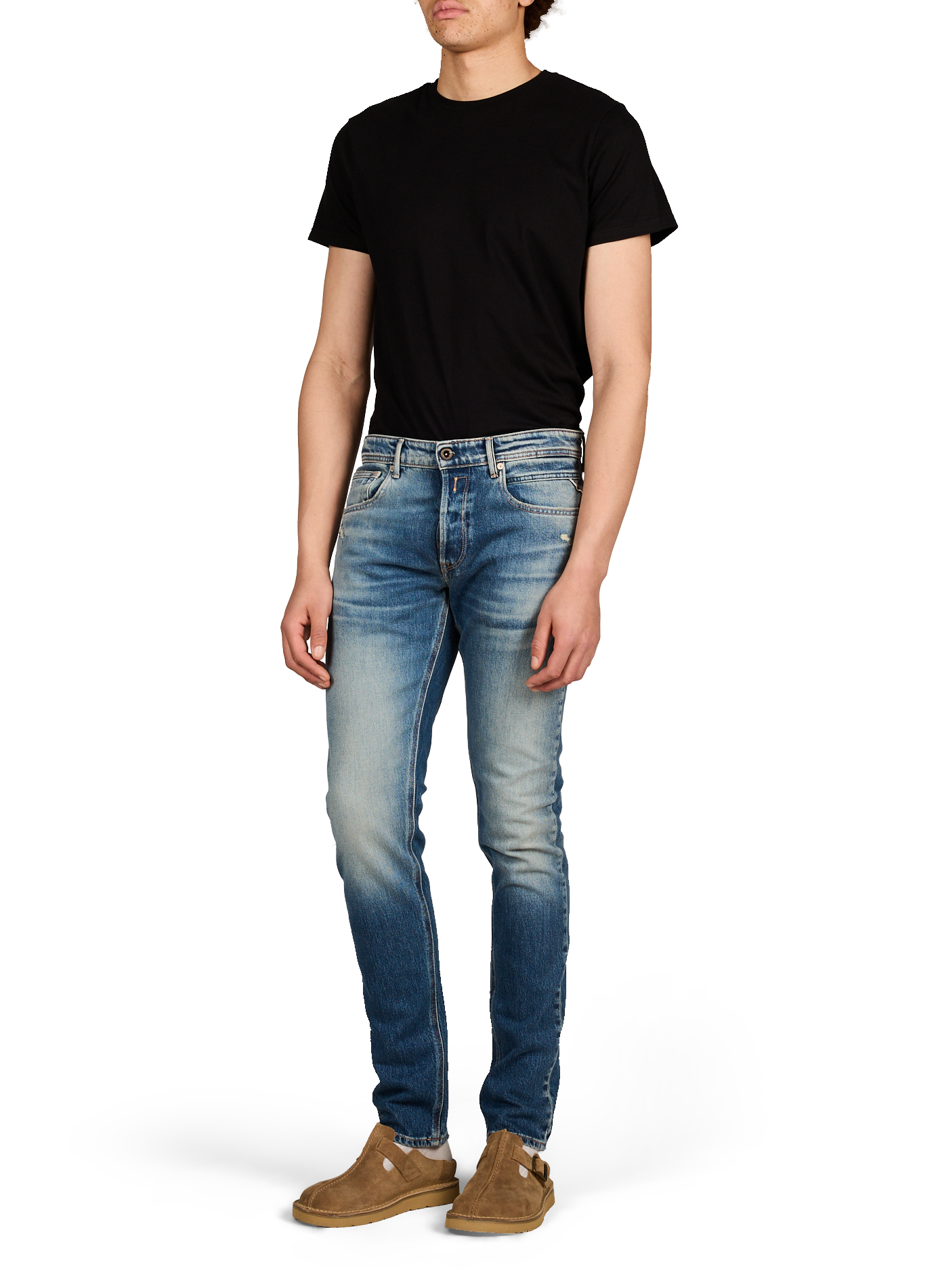 Jean slim délavé Willbi en coton REPLAY Bleu