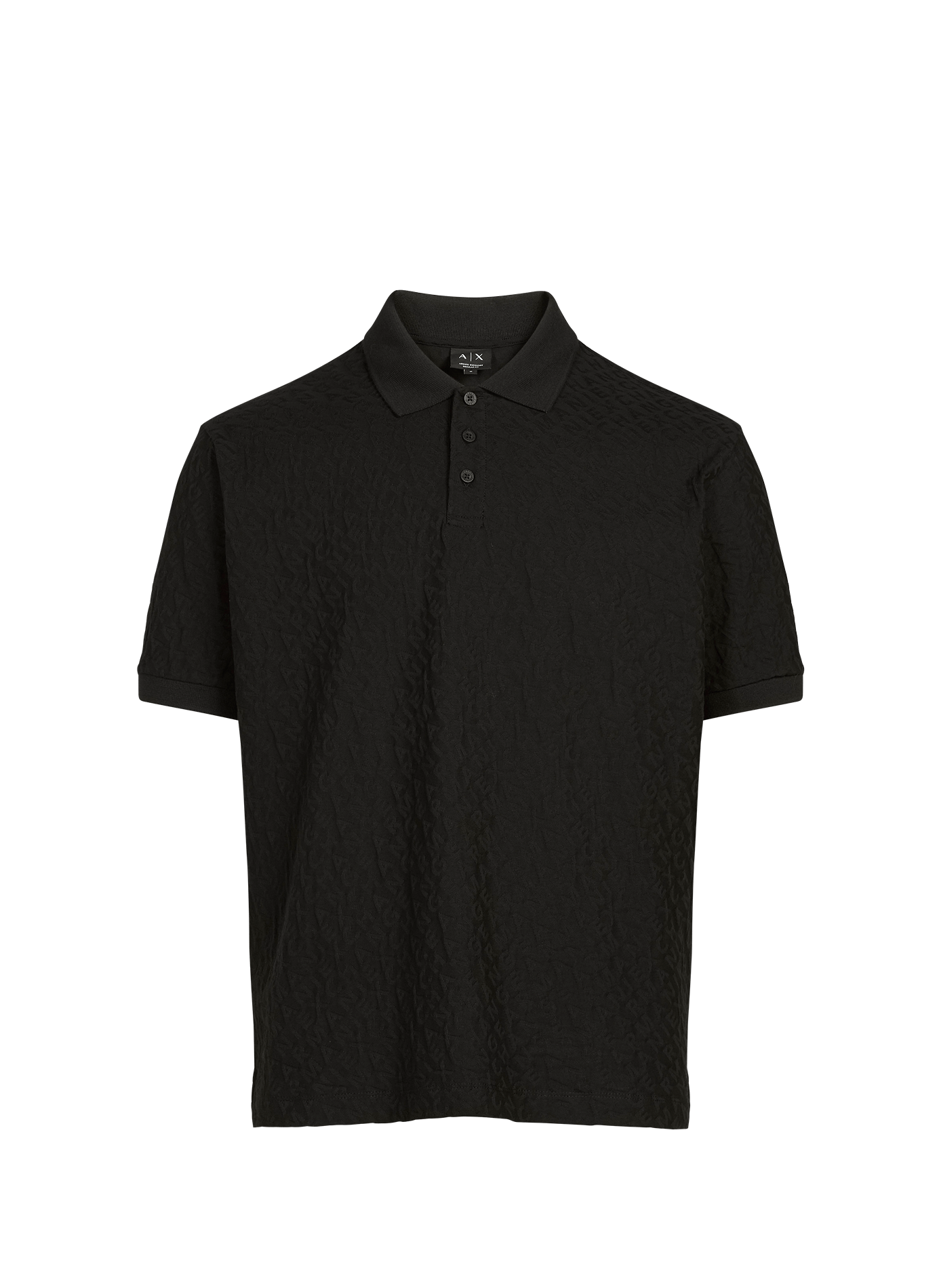Short-sleeved cotton polo shirt with logo ARMANI EXCHANGE Black