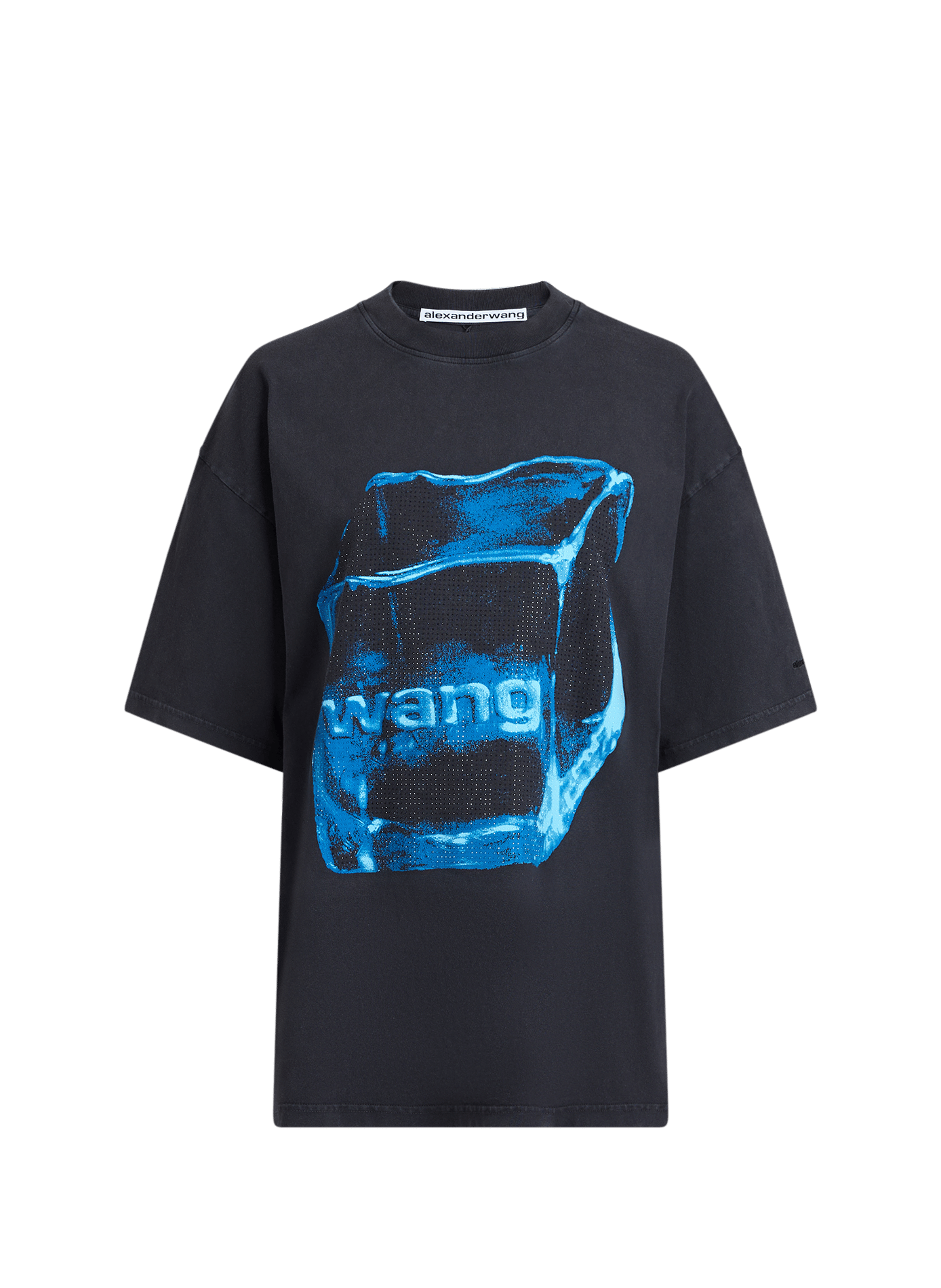 Tee-shirt ample imprimé à strass ALEXANDER WANG Noir