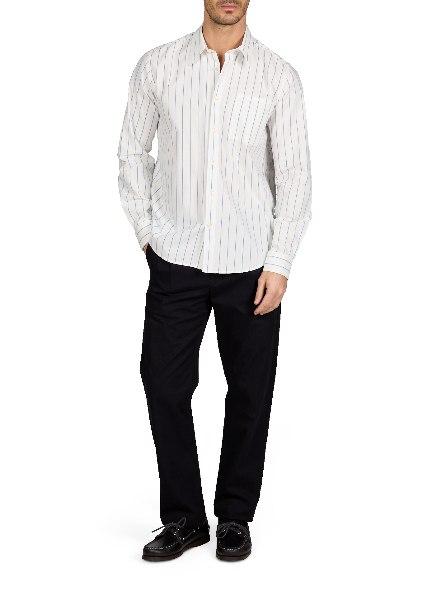 Diego straight pants in cotton and linen LAFAURIE Blue