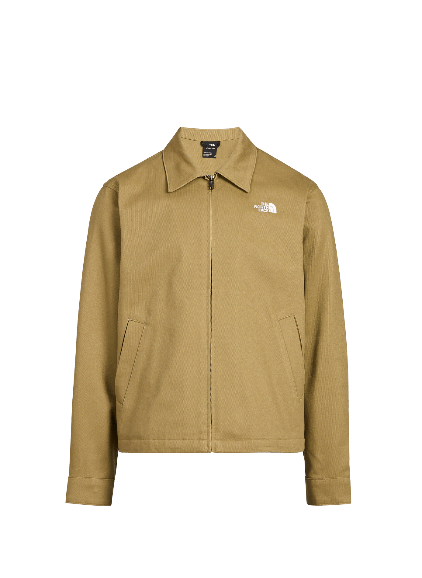 Blouson col classique à logo en coton THE NORTH FACE Kaki