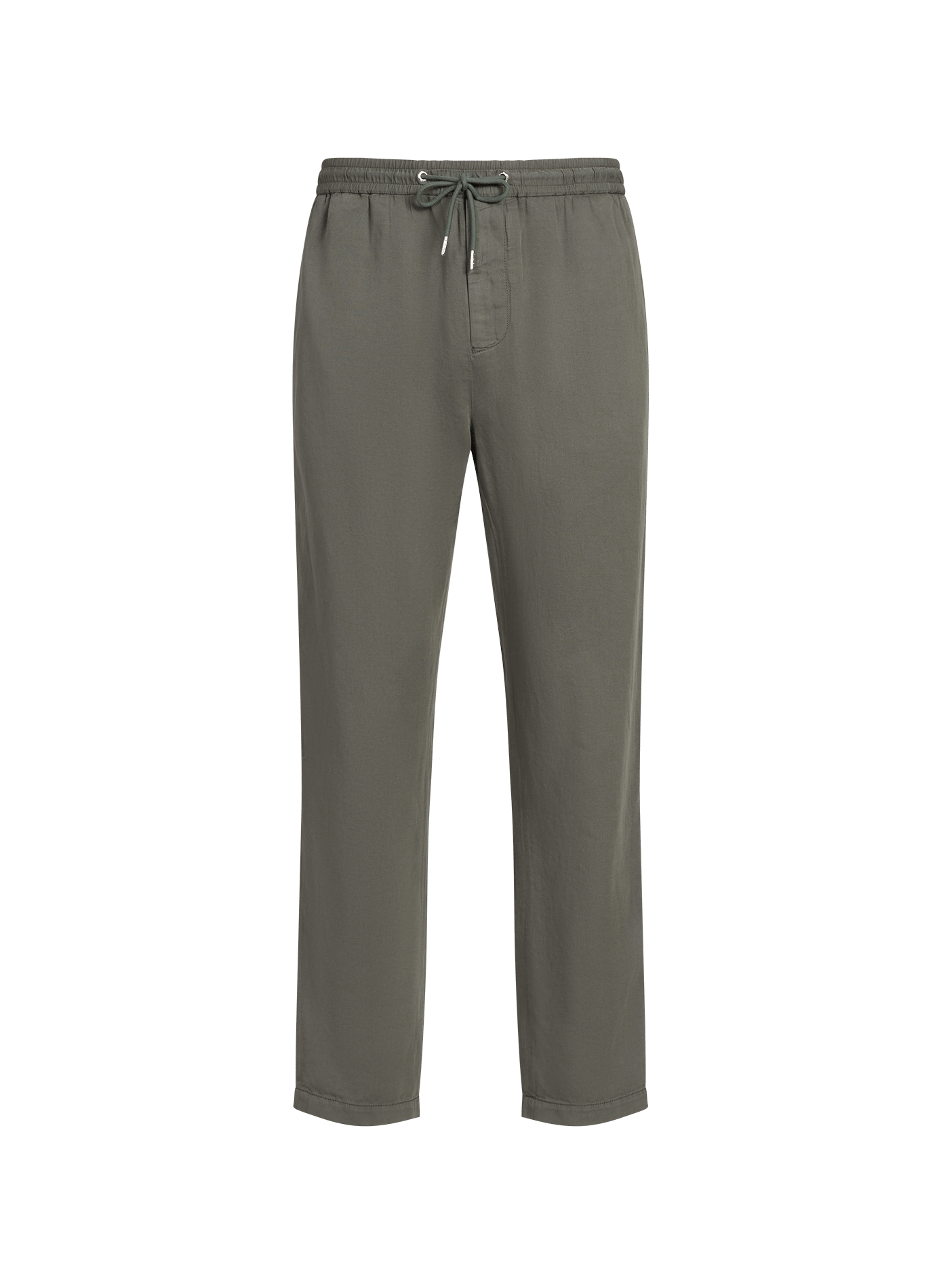 Pantalón ancho de algodón y lino mezclados  Kaki