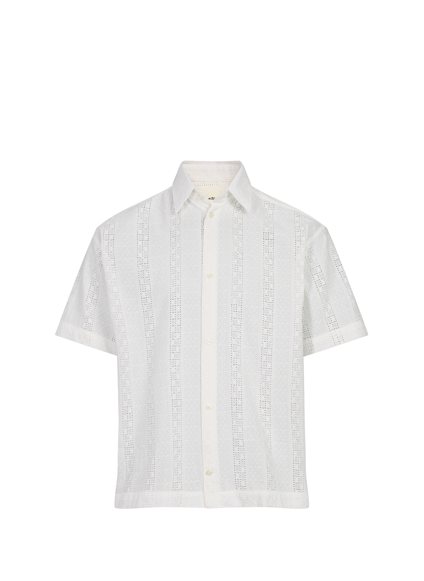Camisa Hint de manga corta de algodón SAISON 1865 Beige