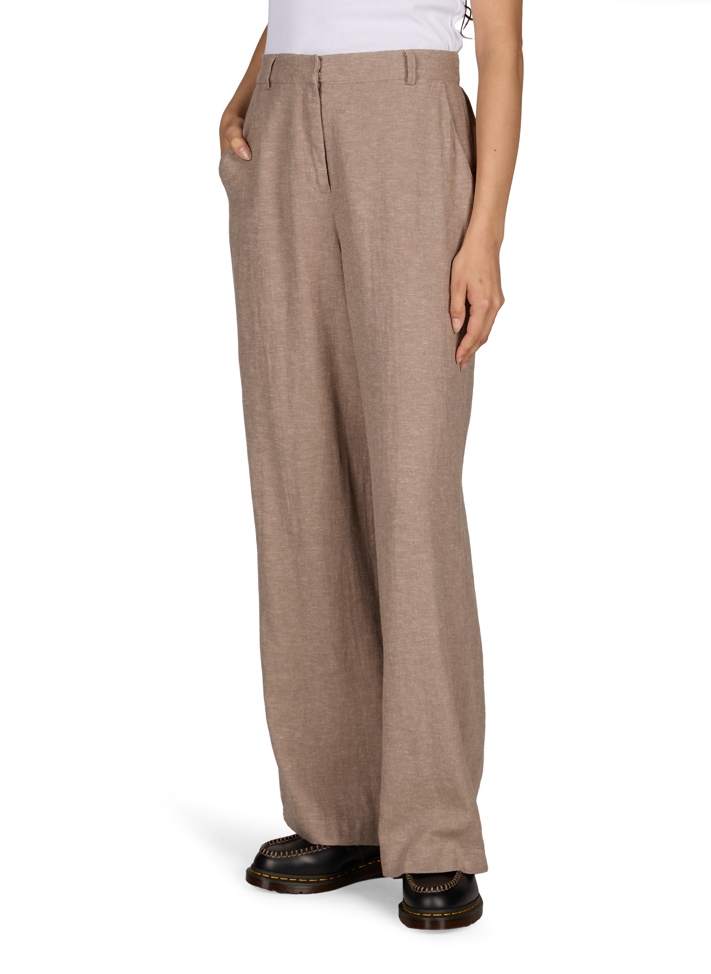 Pennie Ginia Linen Blend Pants MSCH Brown