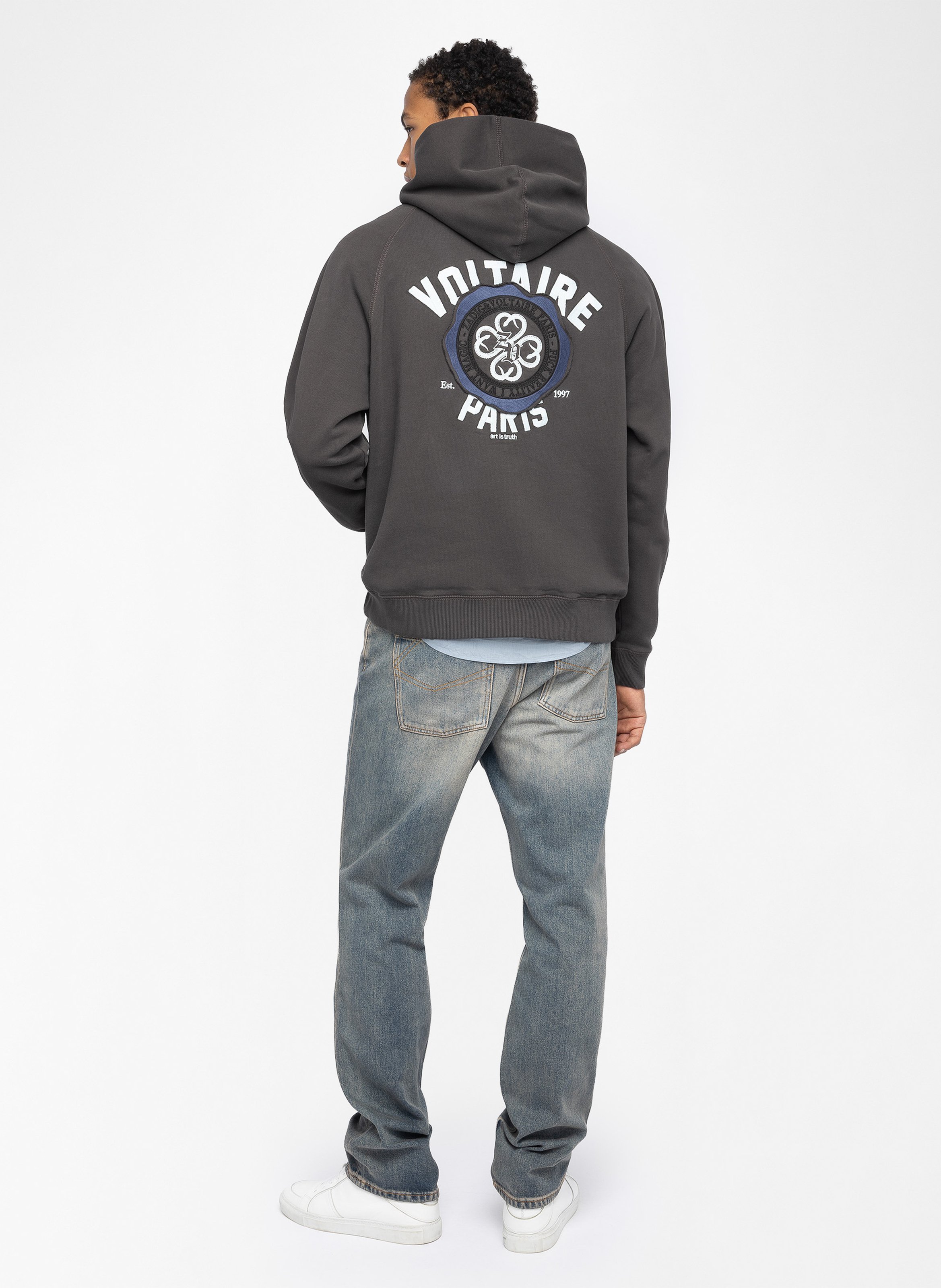 Sweat col rond en coton georgio ZADIG&VOLTAIRE Gris