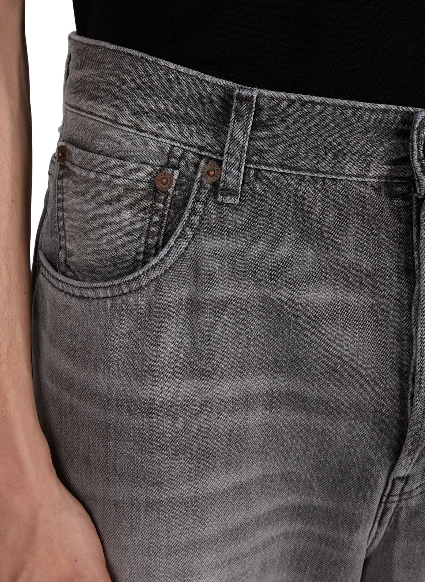 Jeans dritti effetto lavato in misto cotone ACNE STUDIOS Grigio