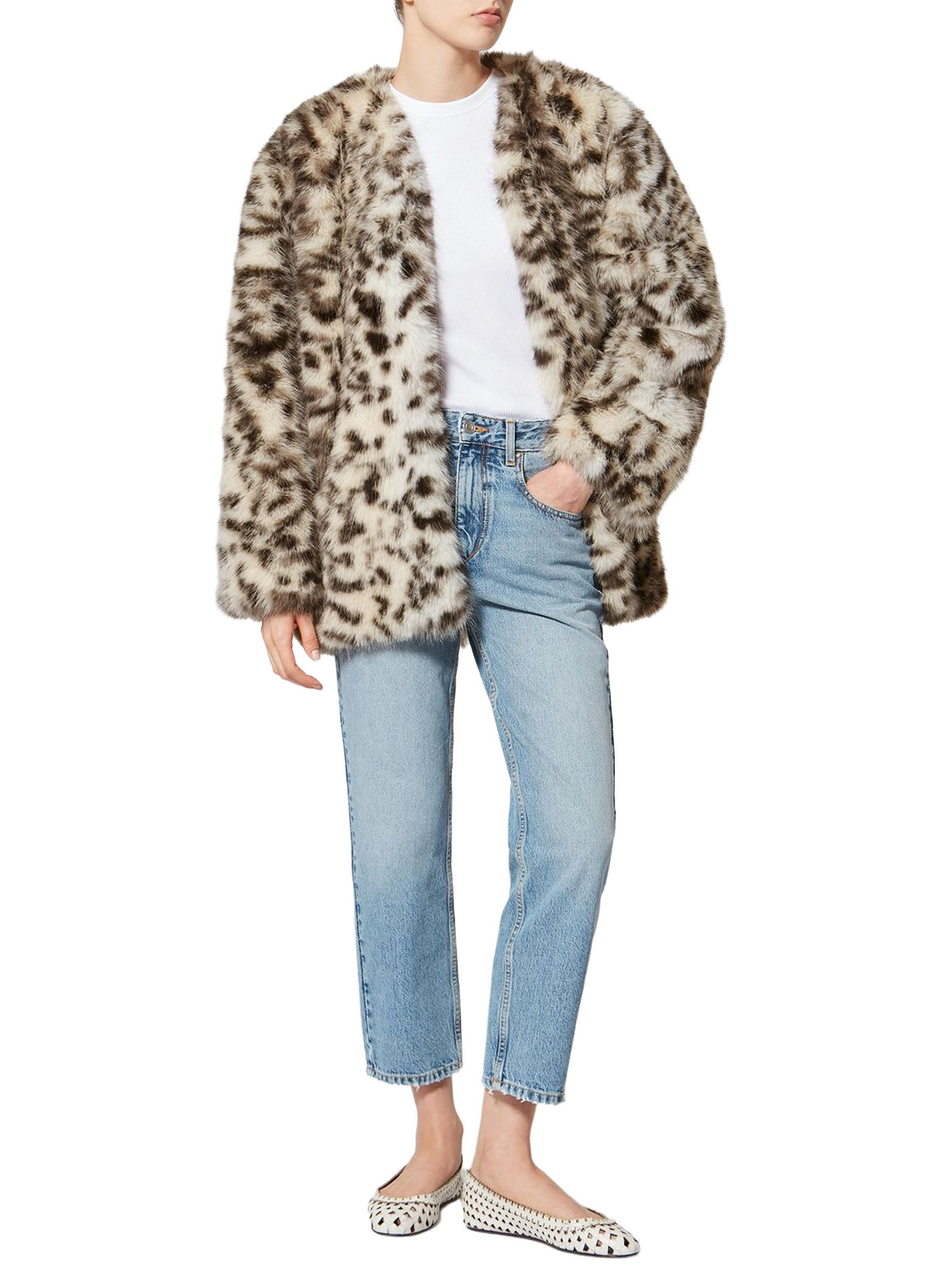 Short Aglae faux fur coat ISABEL MARANT White