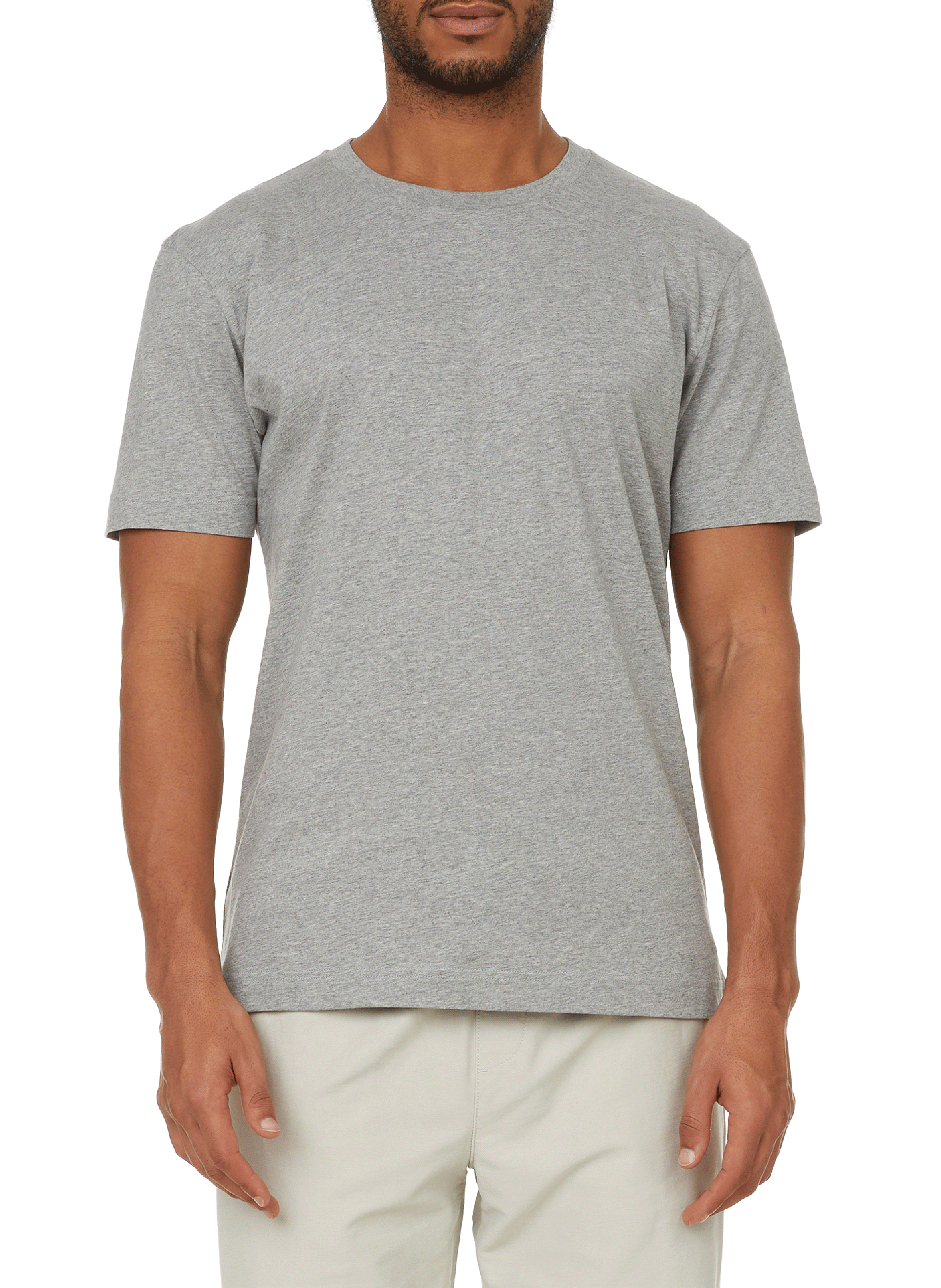 T-shirt col rond en coton organique AU PRINTEMPS PARIS Argent