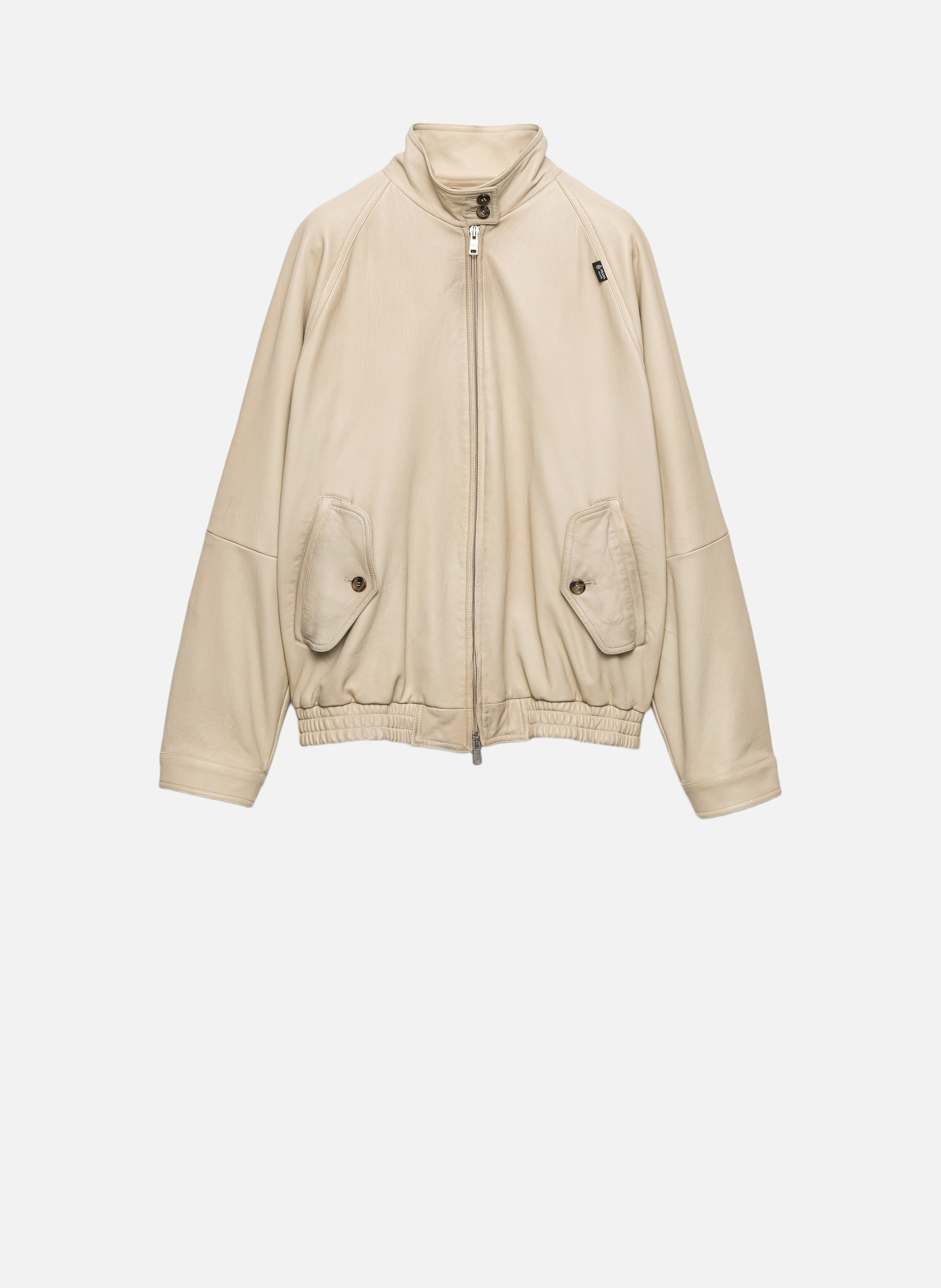 Blouson en cuir nappa PRADA Beige