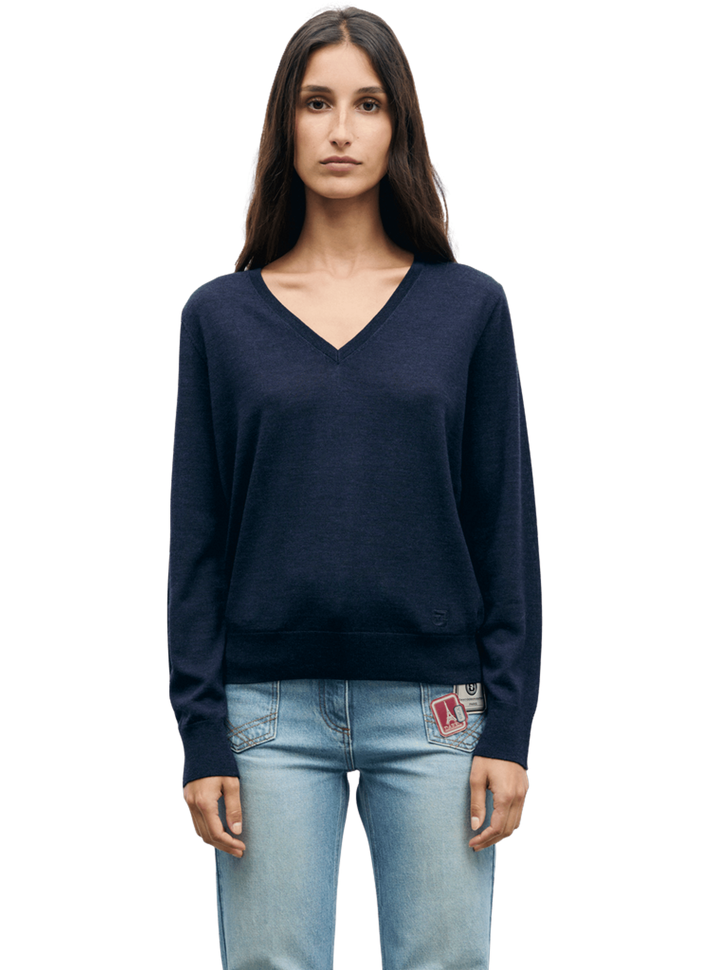 Pull v en laine fine - rachel GERARD DAREL Bleu