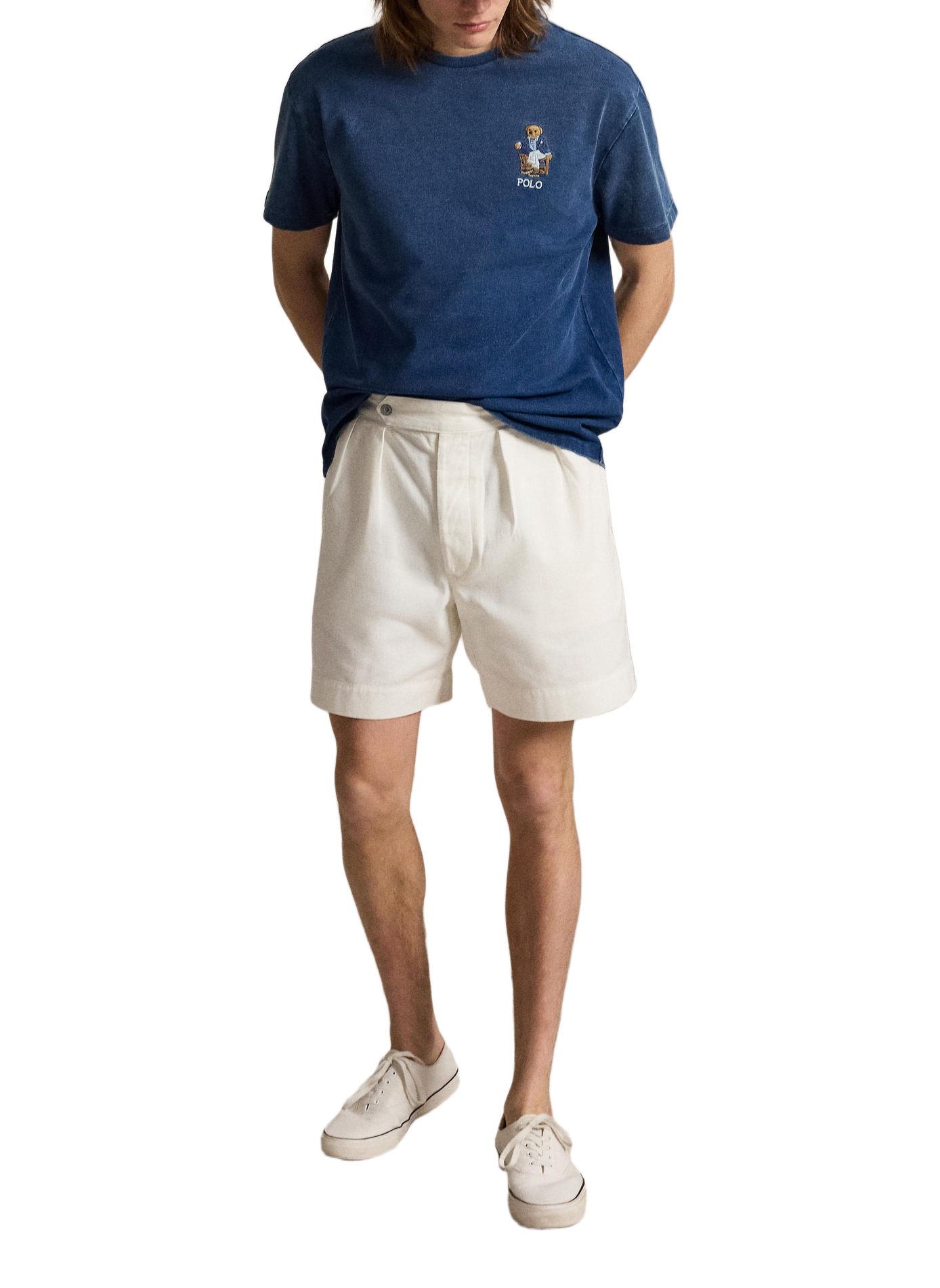 Tee-shirt droit col rond en coton POLO RALPH LAUREN Bleu