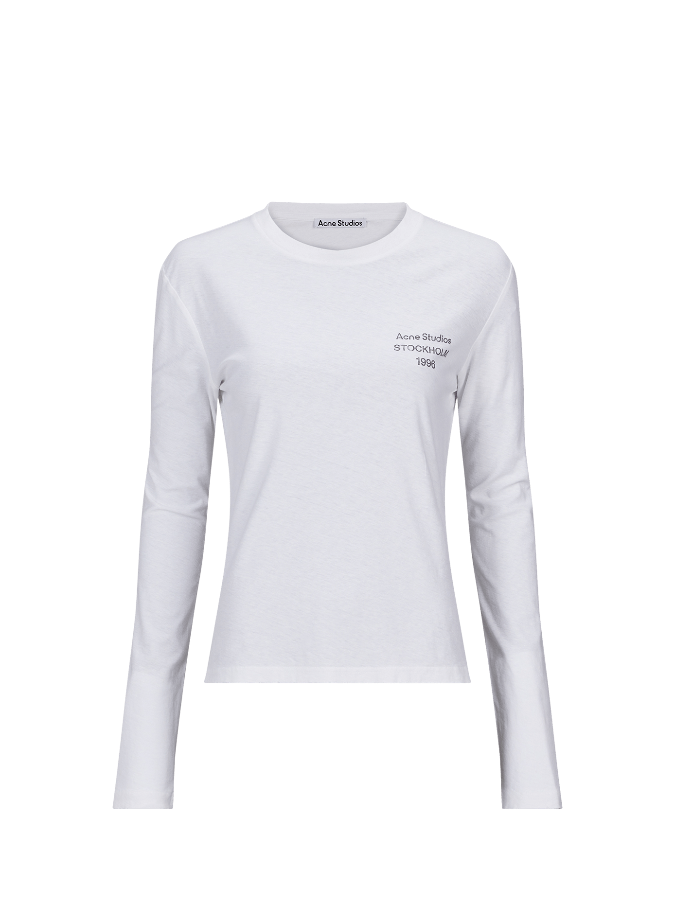 T-shirt à logo usé en coton mélangé ACNE STUDIOS Blanc