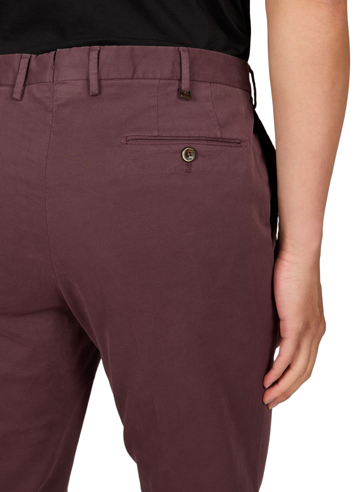 Schmale Hose mit Falten aus Baumwolle PT01 Rot