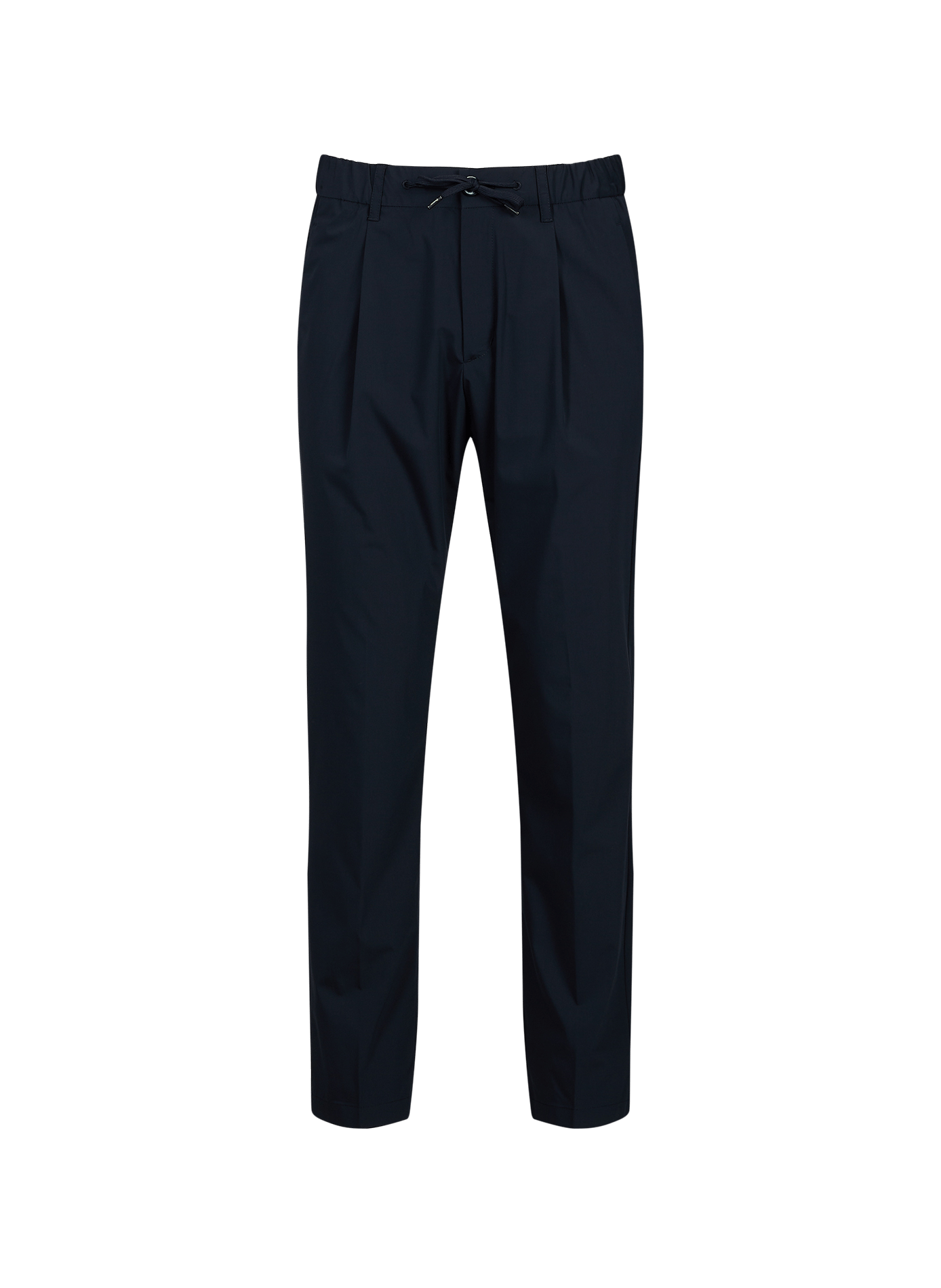 Pantalon droit à plis pressés et taille élastiquée HERNO Bleu