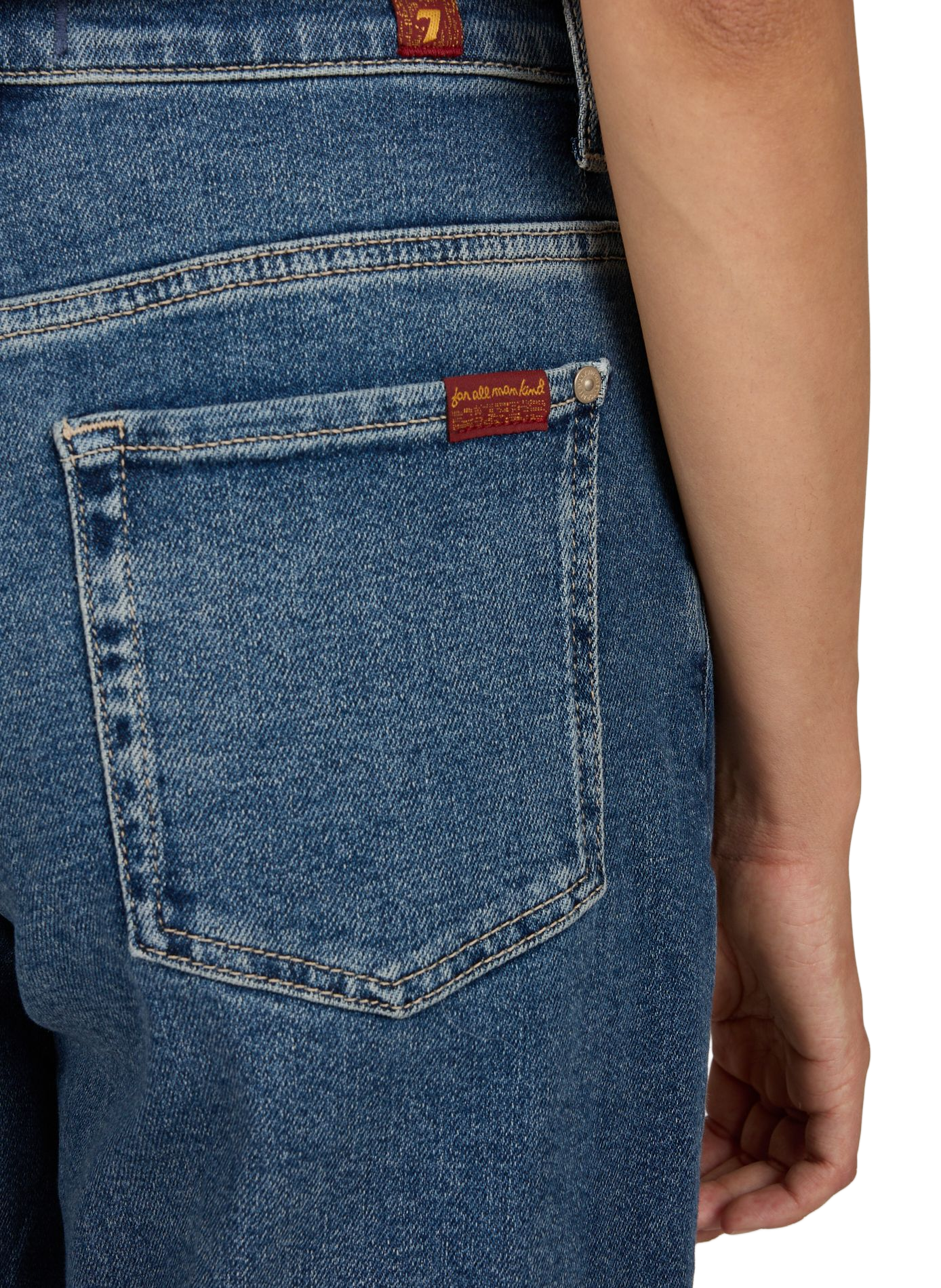 Straight Cropped Stovepipe Jeans in Cotton Blend 7 FOR ALL MANKIND Blue