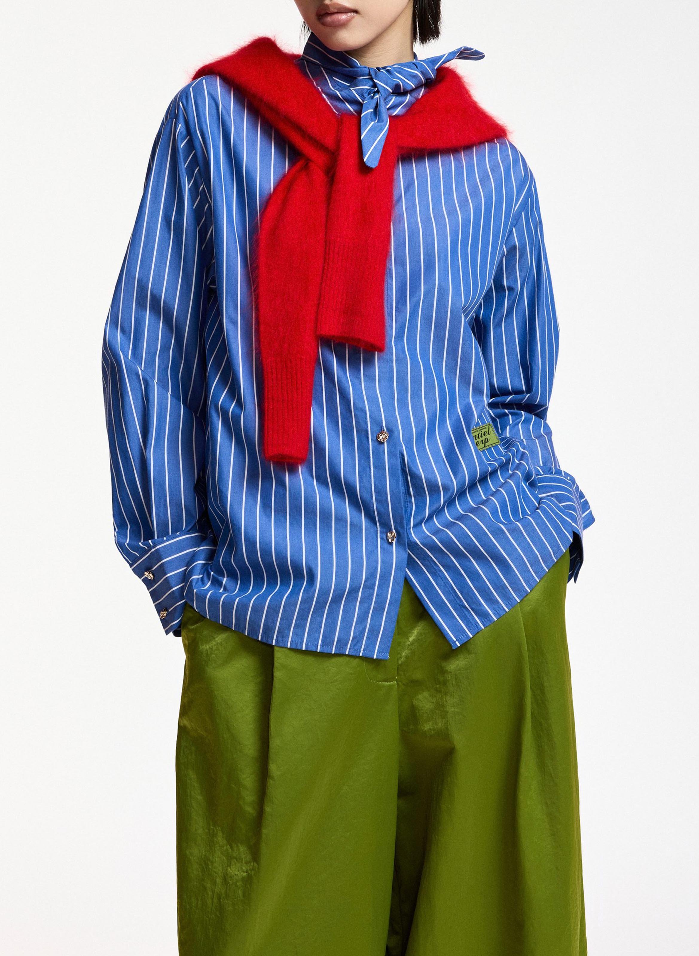 Chemise col en pointe en coton bio kacao ESSENTIEL ANTWERP Bleu