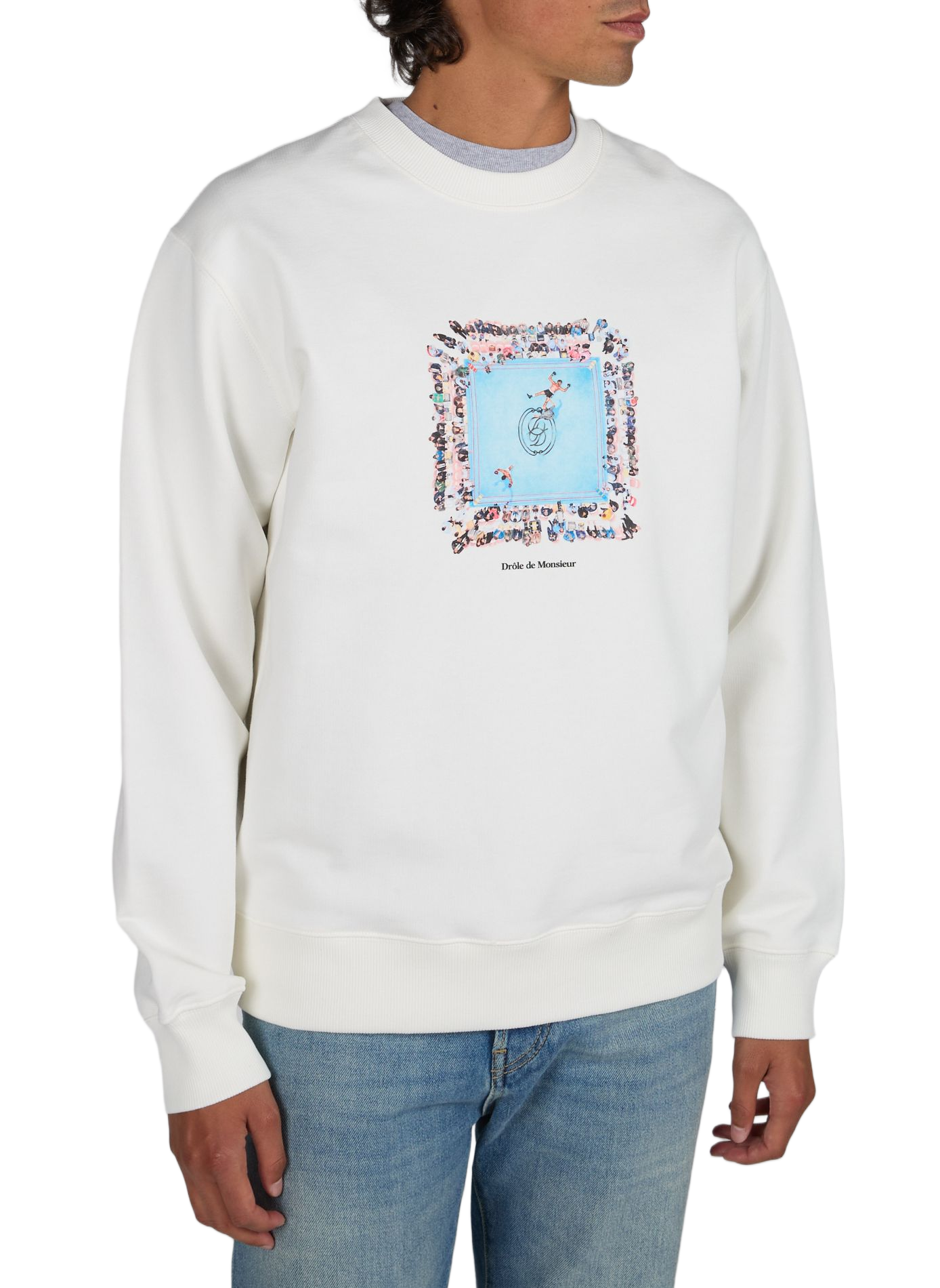 Sweatshirt mit Muster aus Baumwolle DROLE DE MONSIEUR Weiss