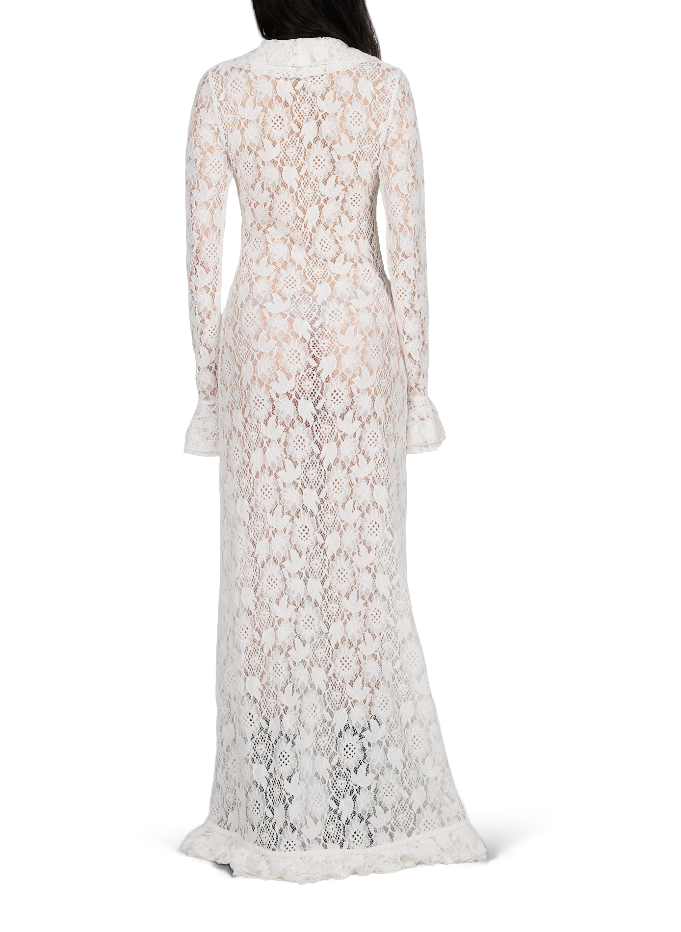 Robe longue transparente en dentelle ARAKII Blanc