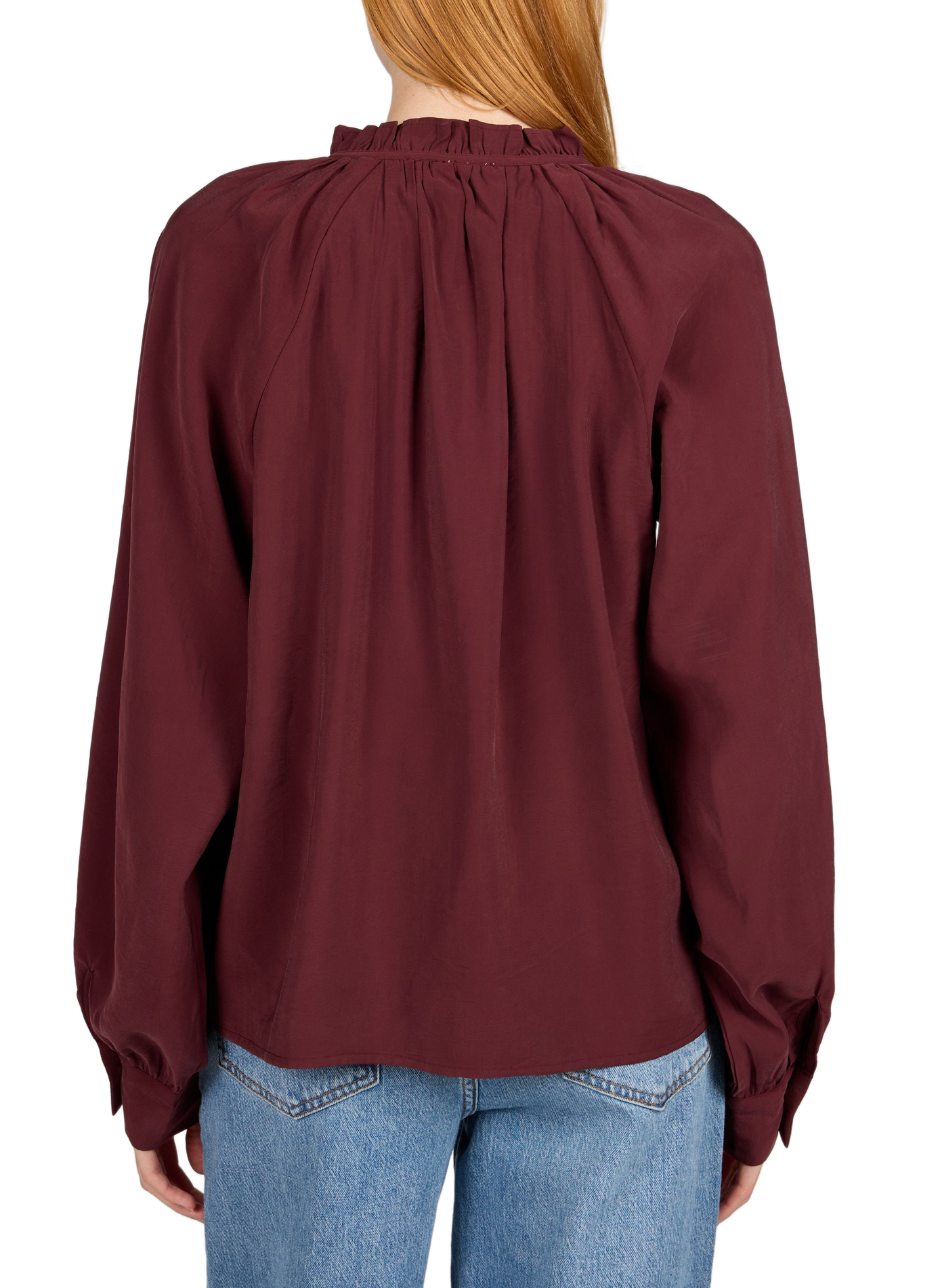 Chemise col rond VILA Rouge
