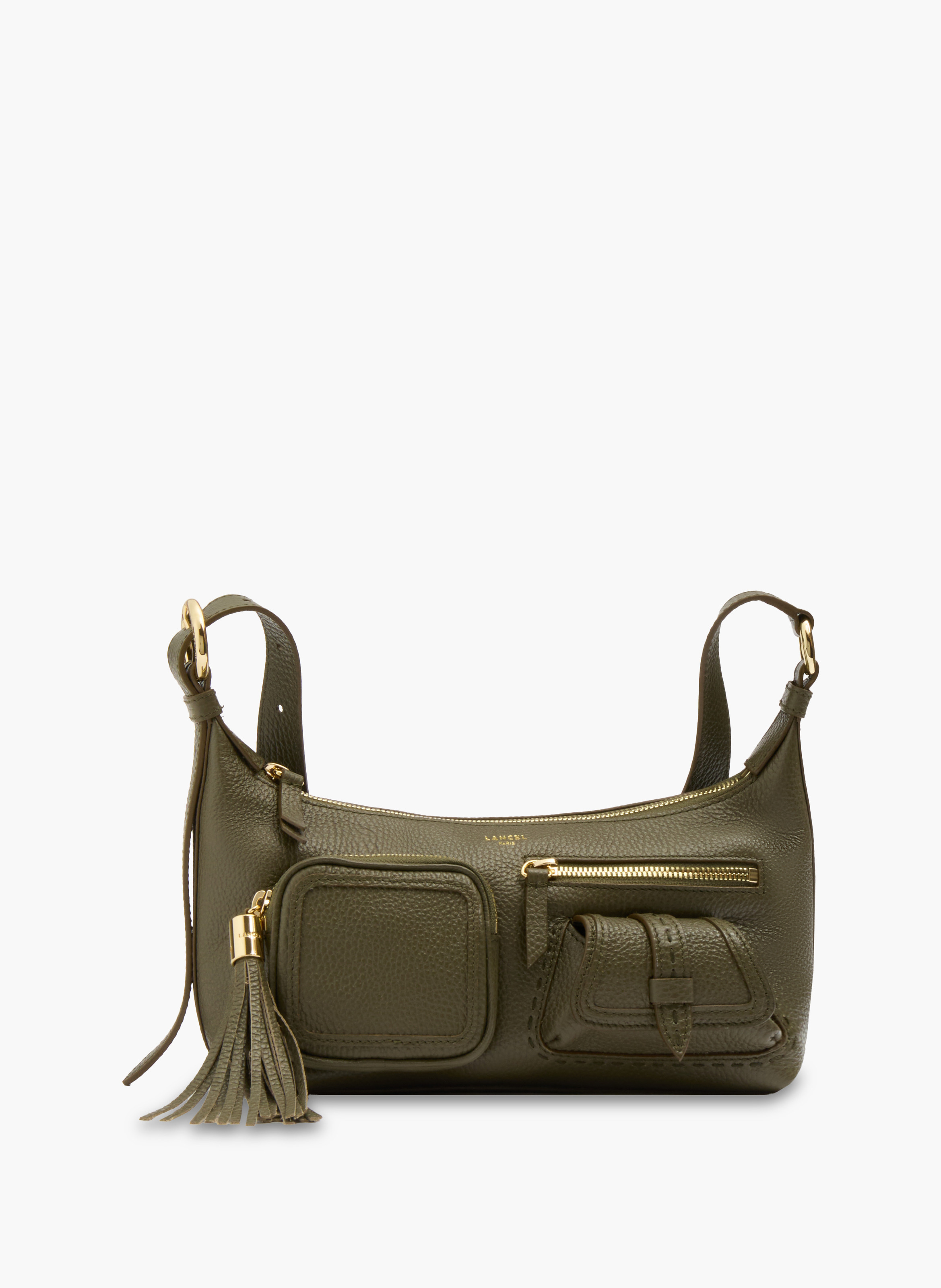 Schoudertas met ritssluiting en meerdere vakken, eerste flirt van Lancel in leer LANCEL Groen