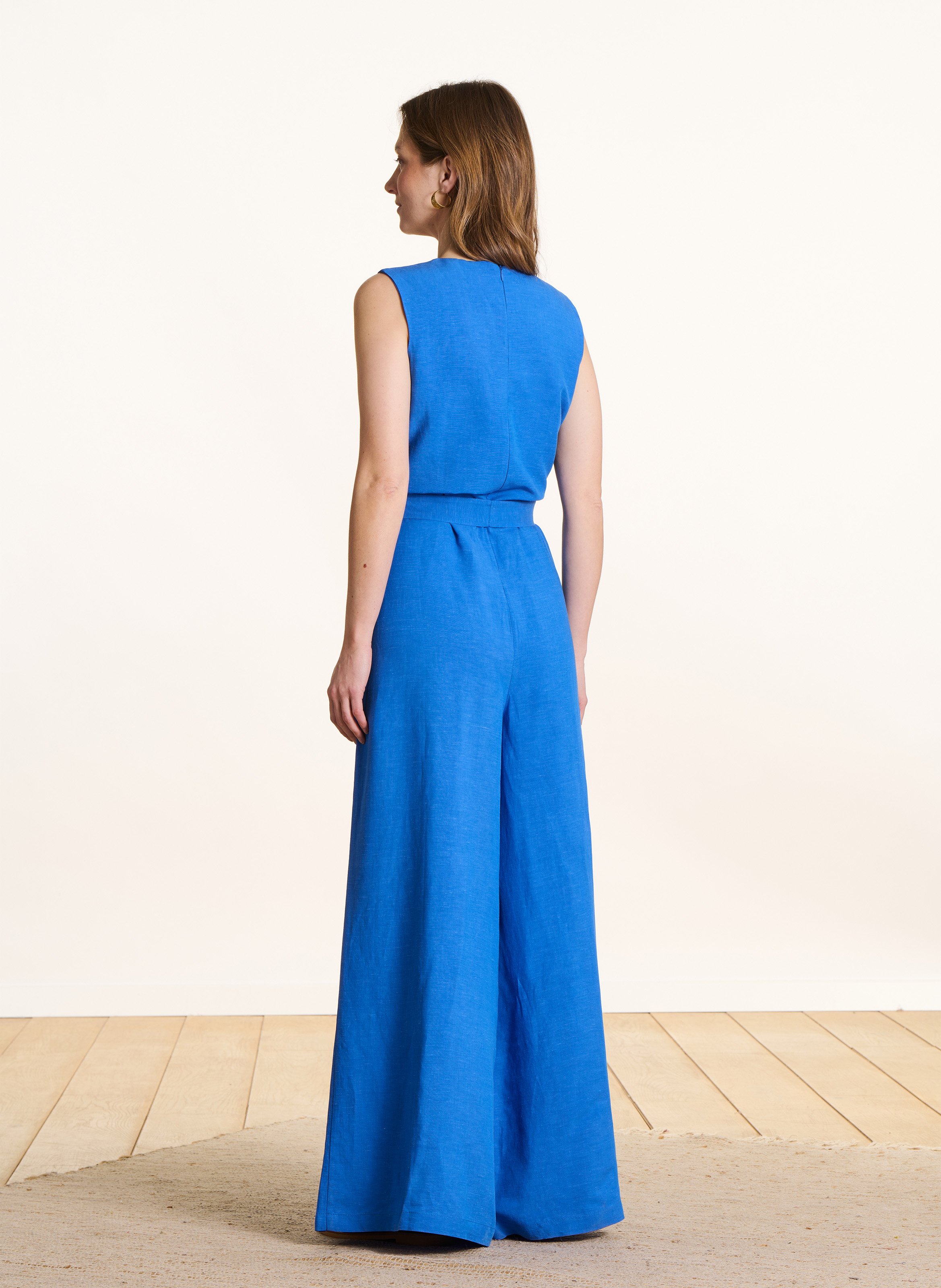 Effen jumpsuit met wijde pijpen LA FEE MARABOUTEE Blauw