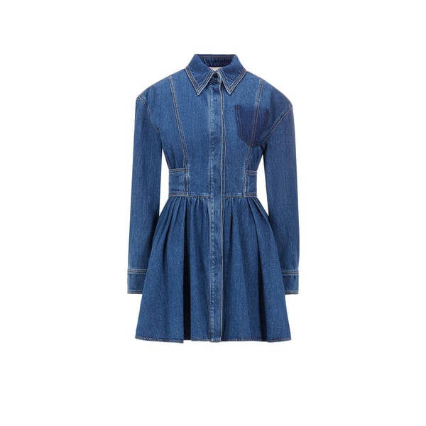 Mini robe chemise en denim
