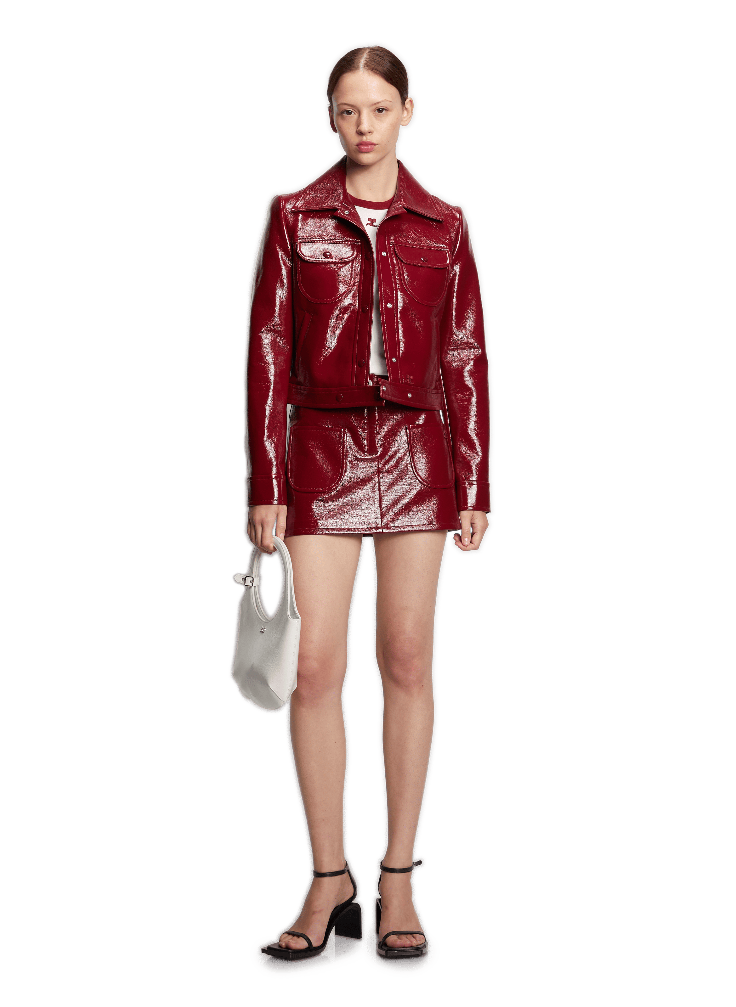 Vinyl mini skirt COURRÈGES Red