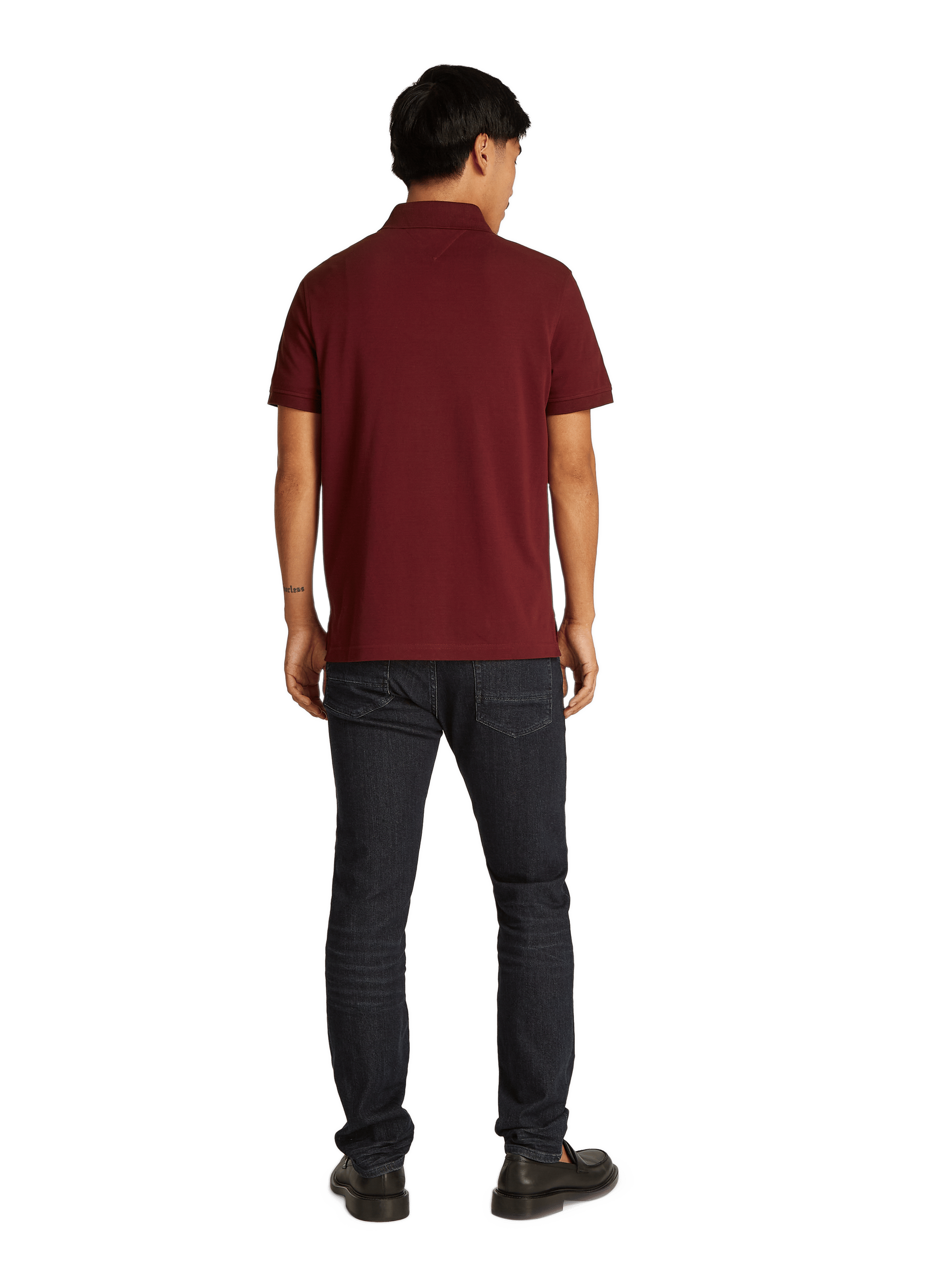 Polo droit en piqué de coton TOMMY HILFIGER Rouge