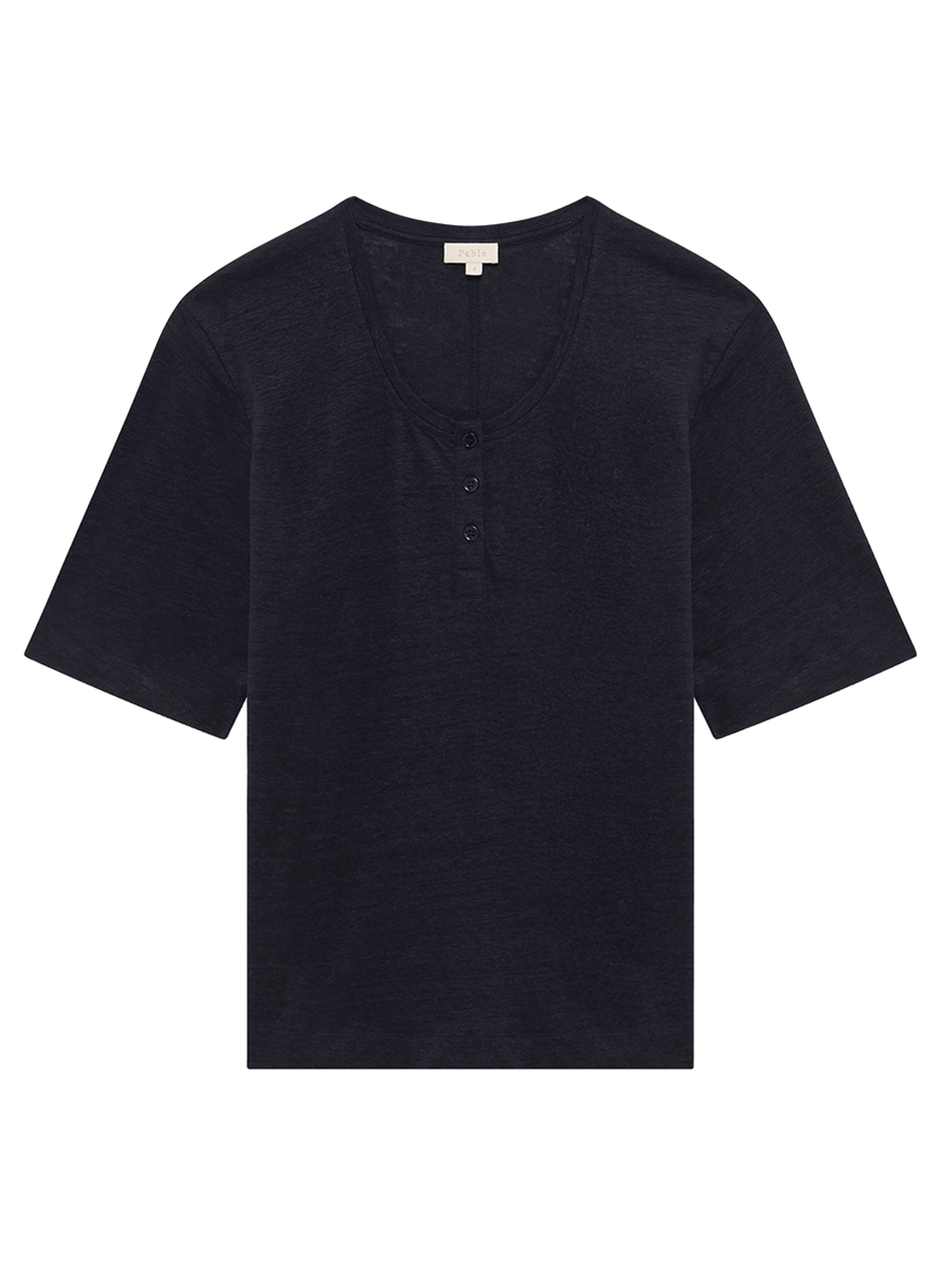 T-shirt large en lin - giseline PABLO Bleu