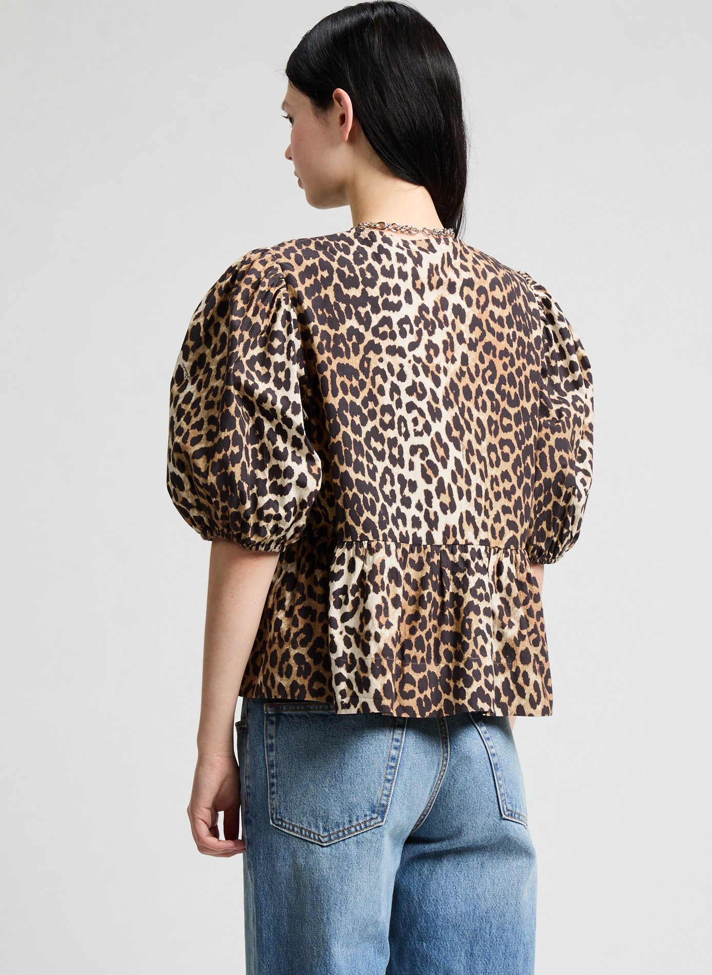 Leopard print top GANNI Multicolour