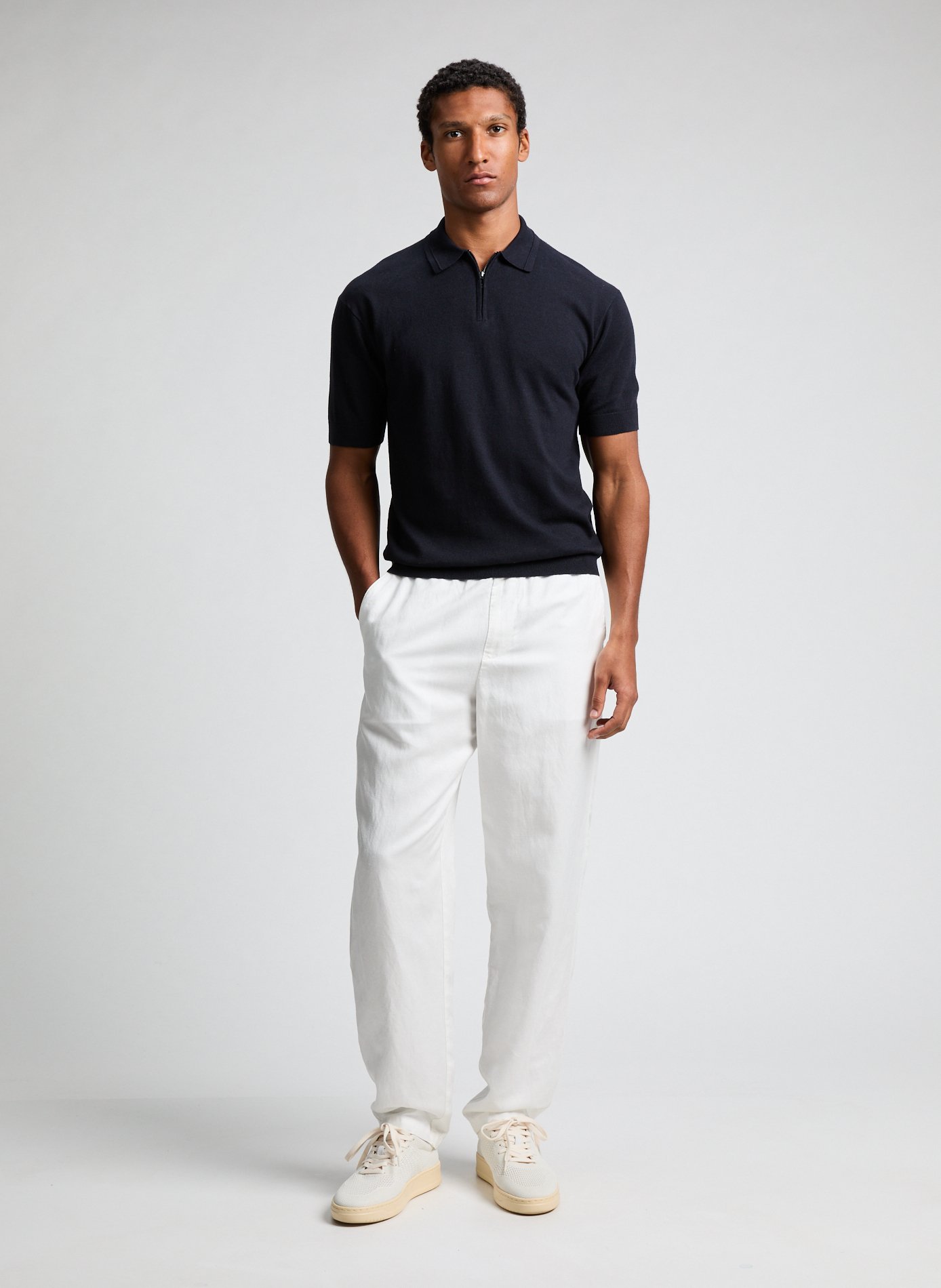 Linen and cotton polo shirt ARMANI EXCHANGE Blue