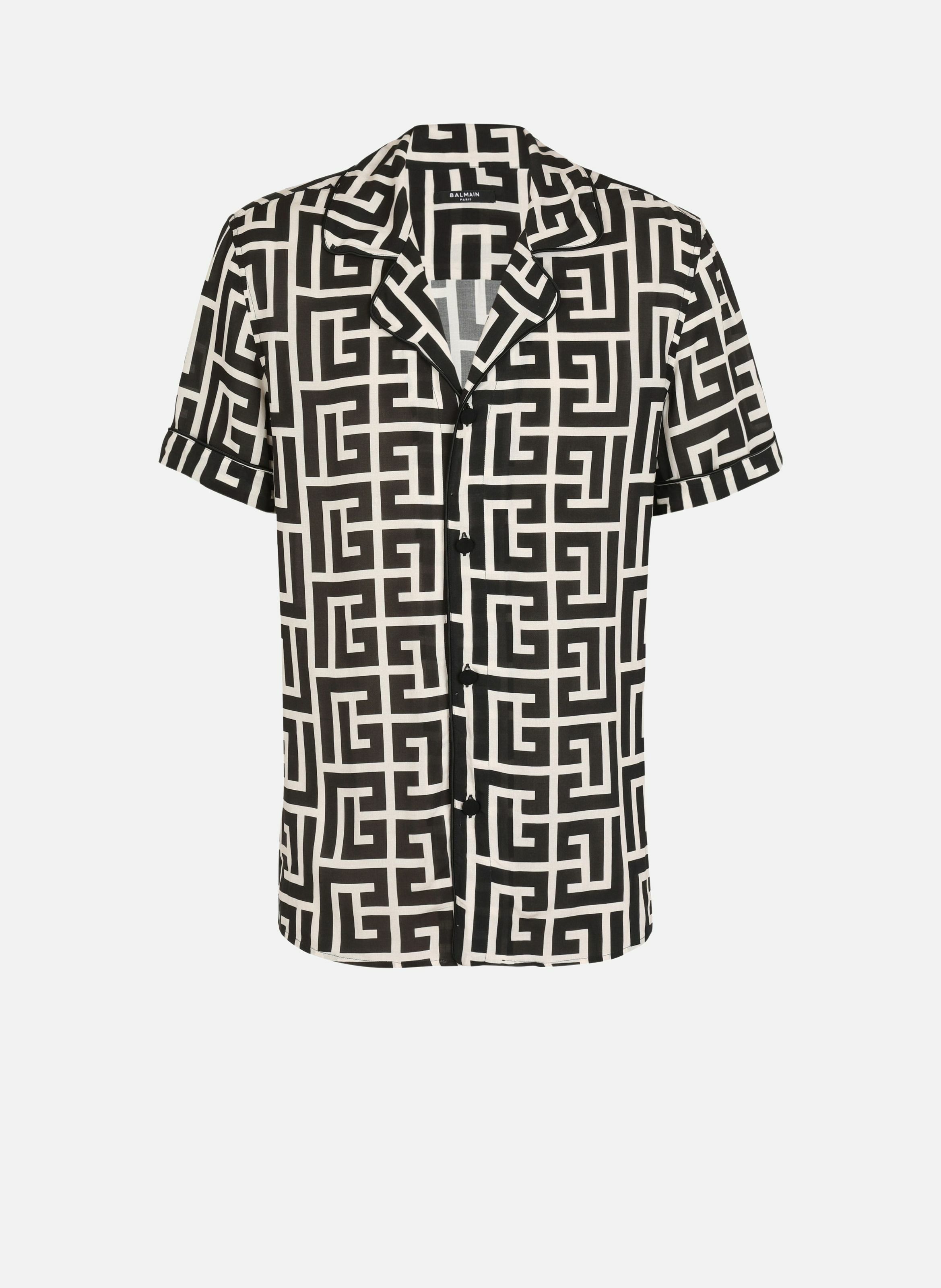 Chemisette imprimé monogramme BALMAIN Noir
