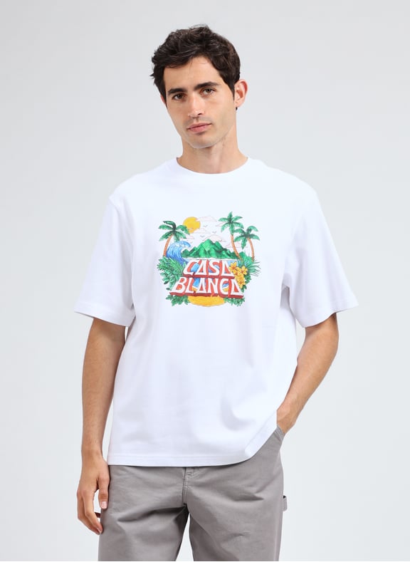 6tshirt imprimé en coton Blanc by CASABLANCA PARIS CASABLANCA PARIS 6tshirt imprimé en coton Blanc