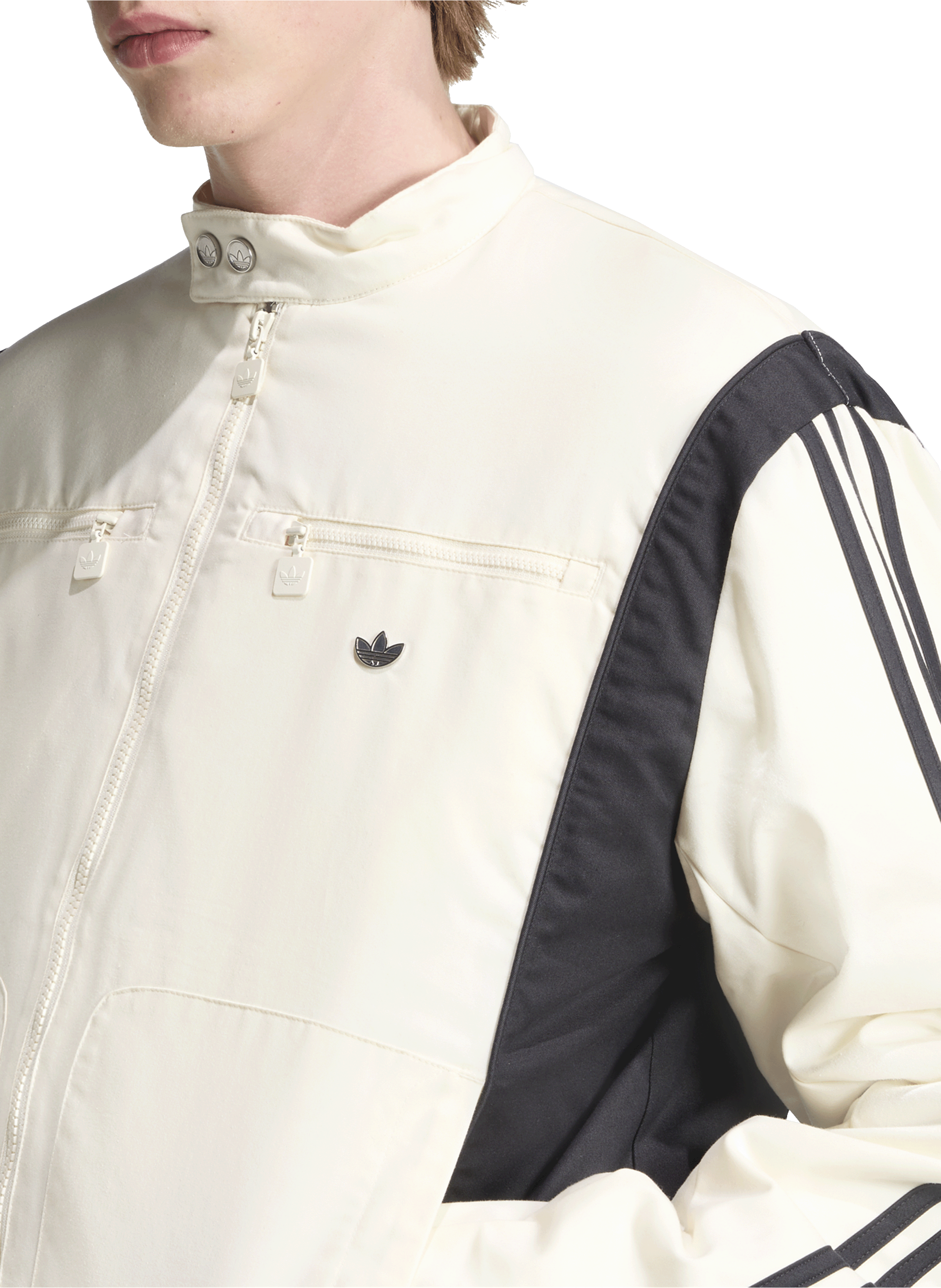 Mixed cotton sports jacket ADIDAS White